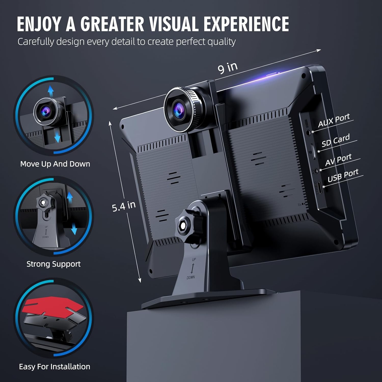 CarPlay sans fil, CarPlay à écran tactile de 9&nbsp;po, Chaîne stéréo pour l'auto avec Apple CarPlay et Android Auto, Mirror Link, Navigation