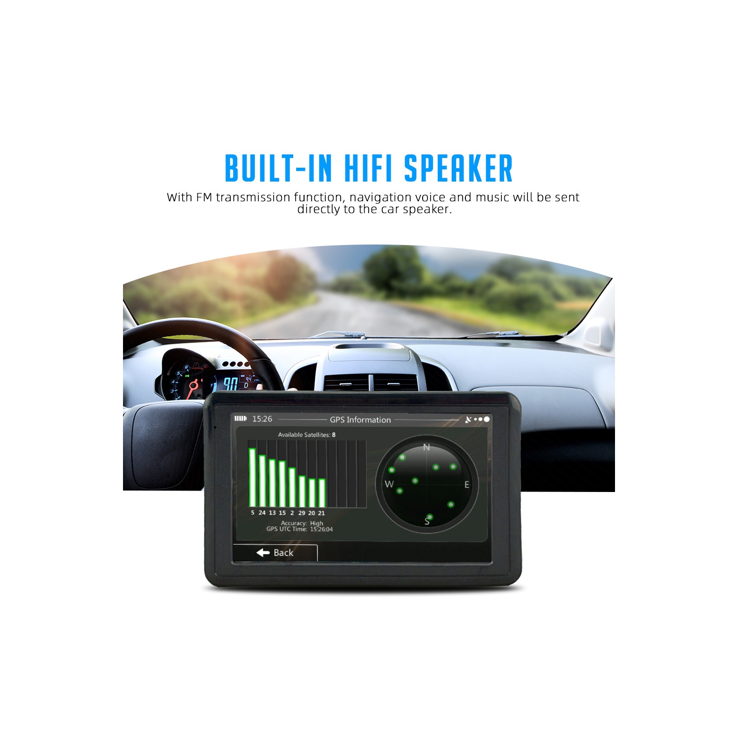 Système de navigation portatif de 7 po pour voiture