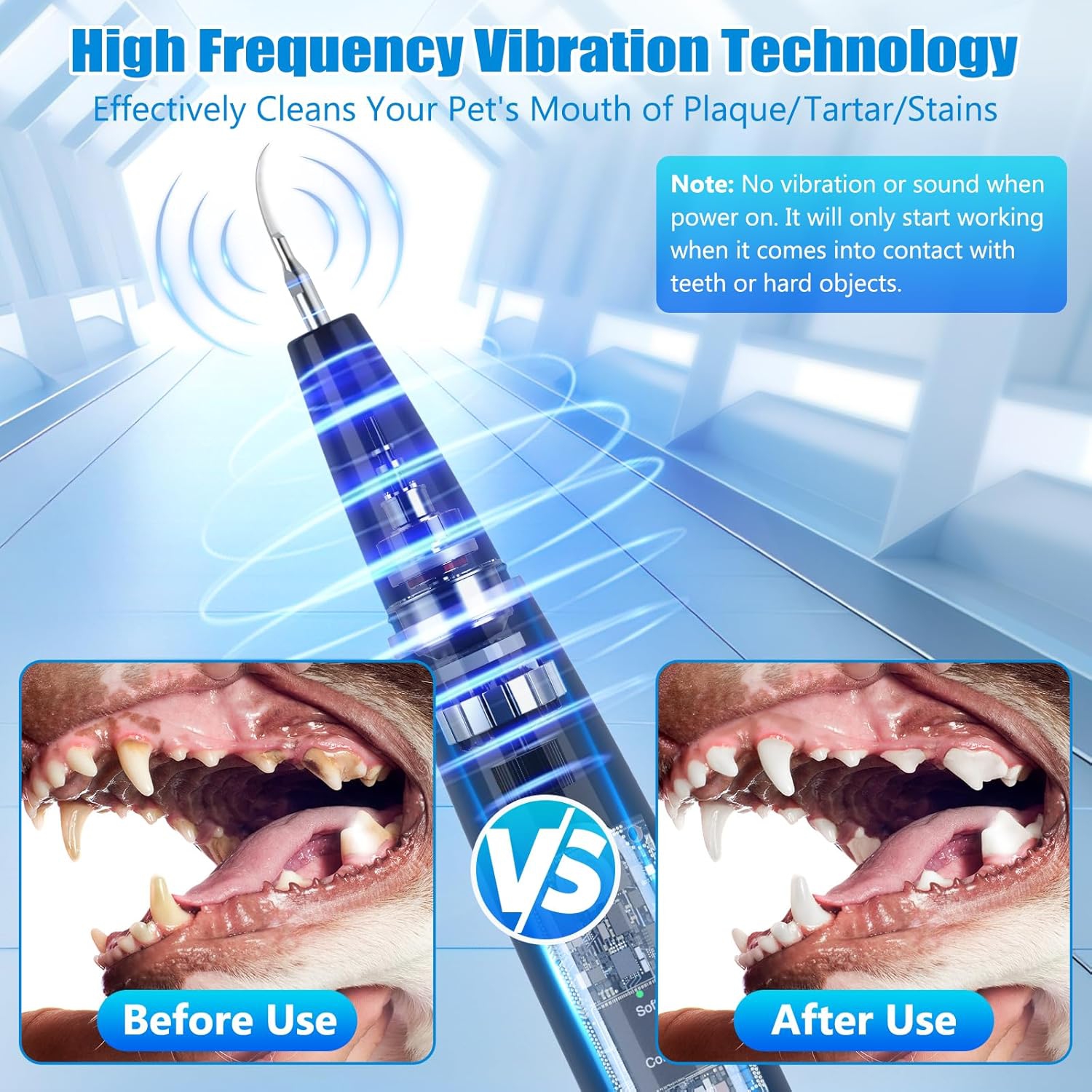 Dog Plaque Remover for Teeth,Dog Teeth Cleaning Kit with LED Light and 5 Modes,Teeth Cleaner for Dogs & Cats