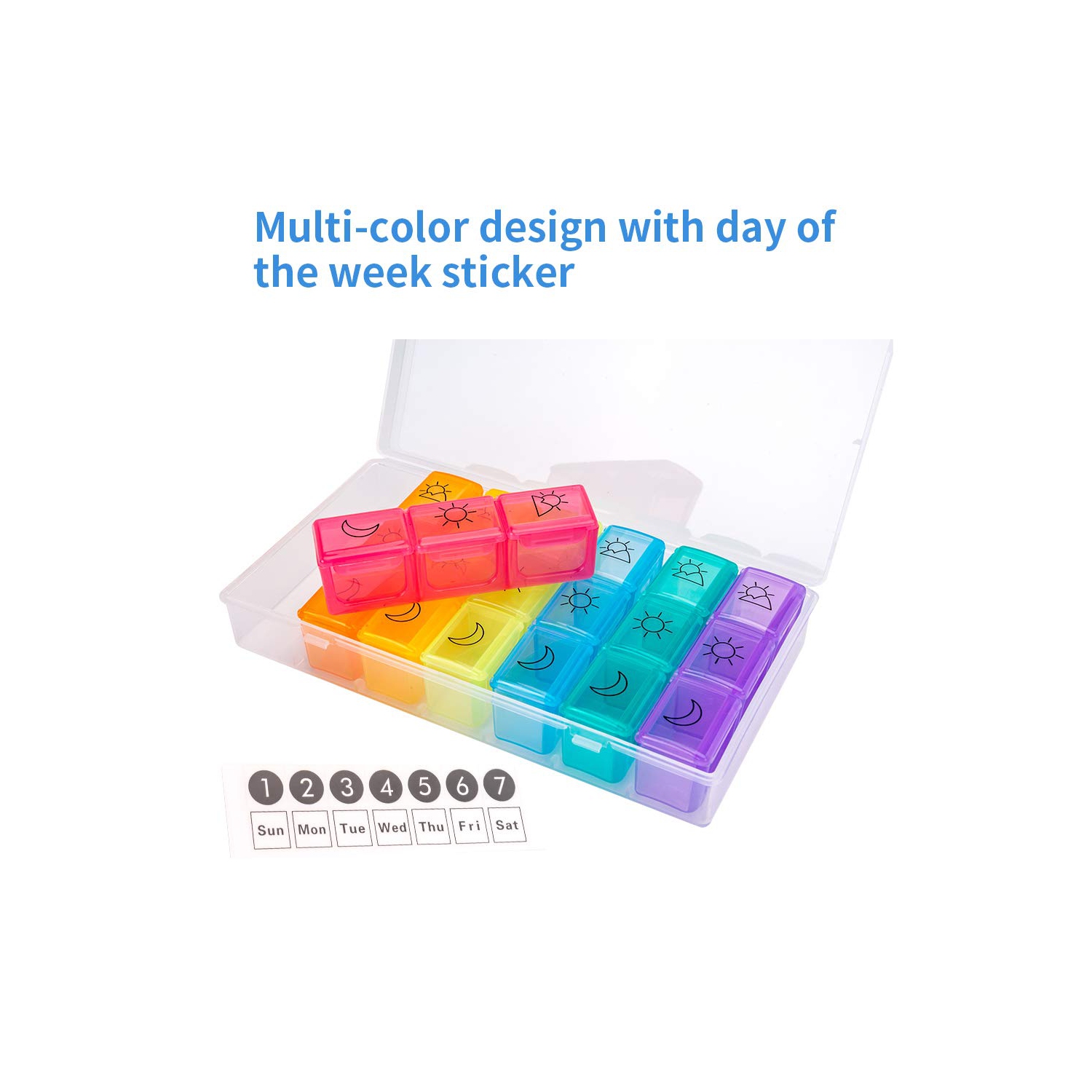 Weekly Pill Organizer 3 Times A Day Medication Case 7 Day Pill Box Vitamin Pill Case