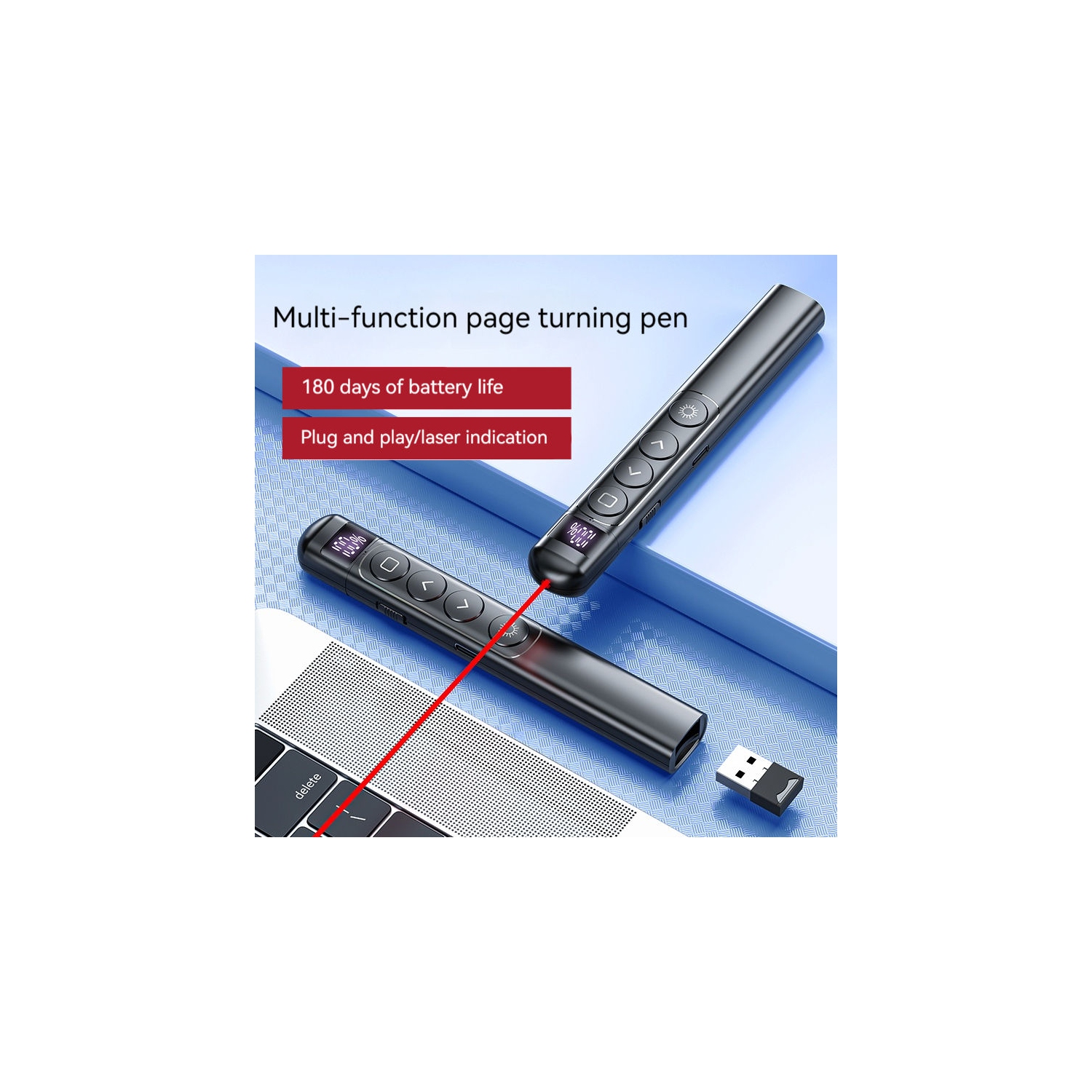 Stylo laser rechargeable infrarouge Télécommande Stylo professionnel Enseignement PPT Page Tourner stylo Présentateur Pointeur laser