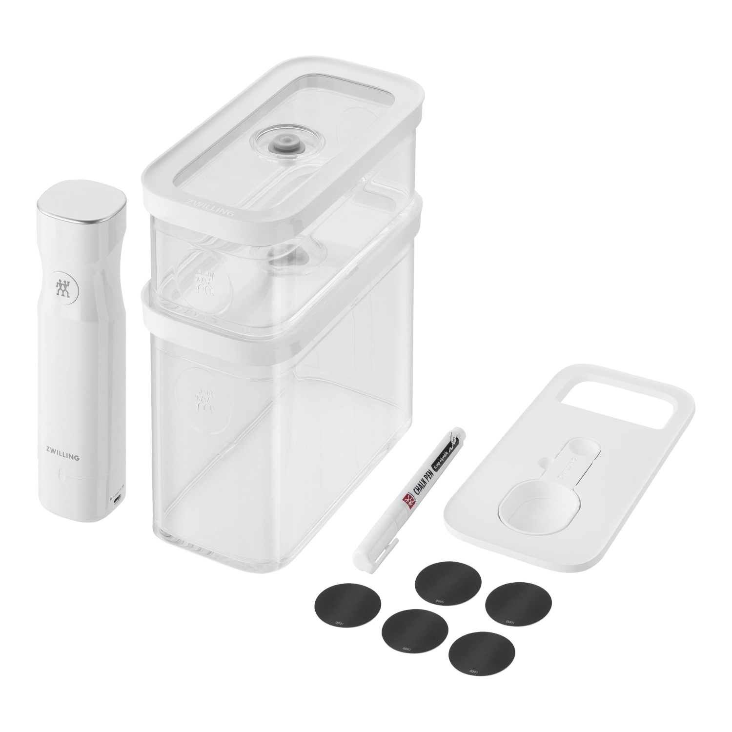 ZWILLING Fresh & Save CUBE Cube Vacuum Starter Set, M / 5 Piece Transparent-White