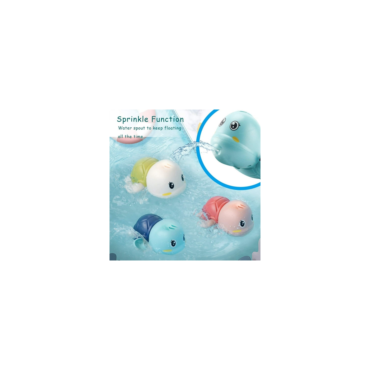 Baby bath toys, suitable for 1 year old kids, toddler toys, chain up swimming turtle toys, floating baby pool bathtub toys