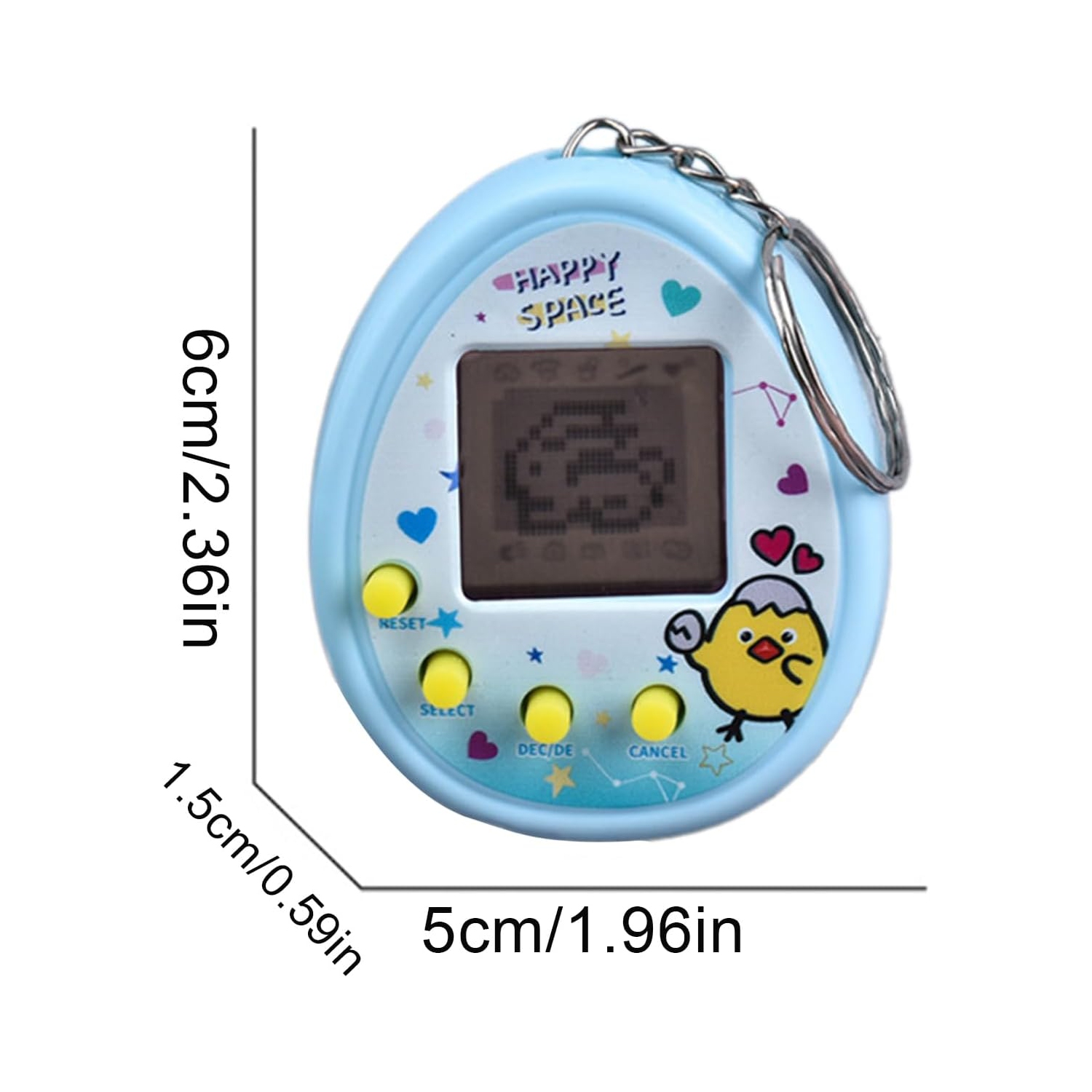 Pet Virtual Machine | Tamagotchi Game with 9 Feeding Modes | Retro Virtual Toy Pet | Retro Portable Game Console - Blue