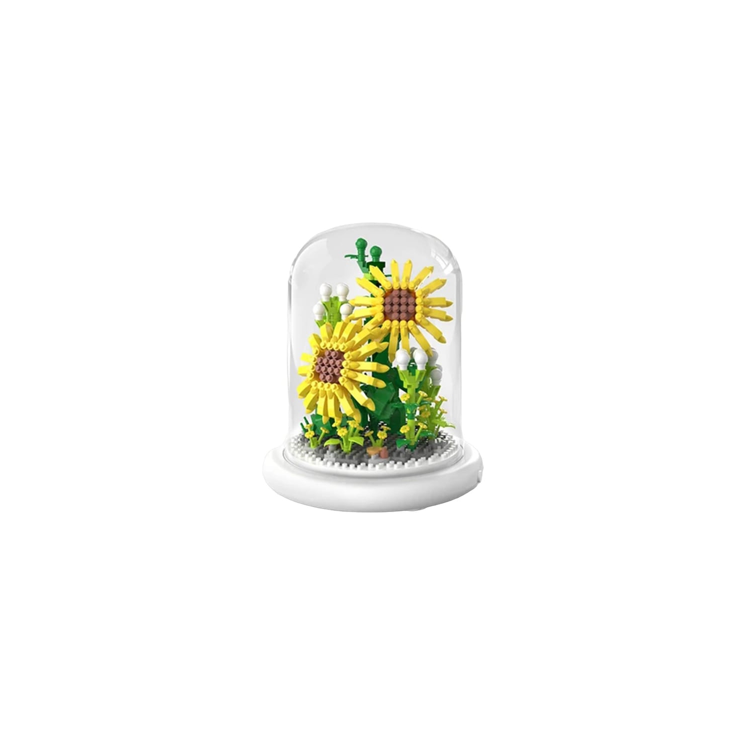 Eternal life bouquet sunflower flower building blocks flower small particles assembled puzzle micro particles toy birthday gift