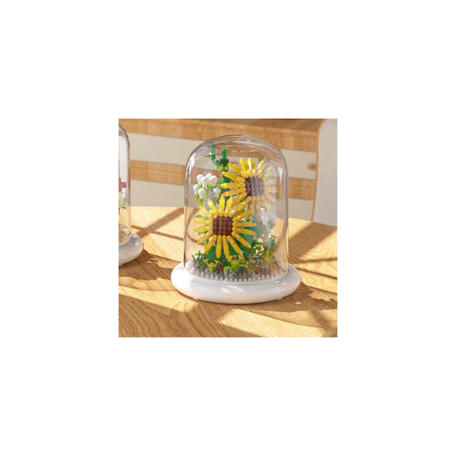 Eternal life bouquet sunflower flower building blocks flower small particles assembled puzzle micro particles toy birthday gift