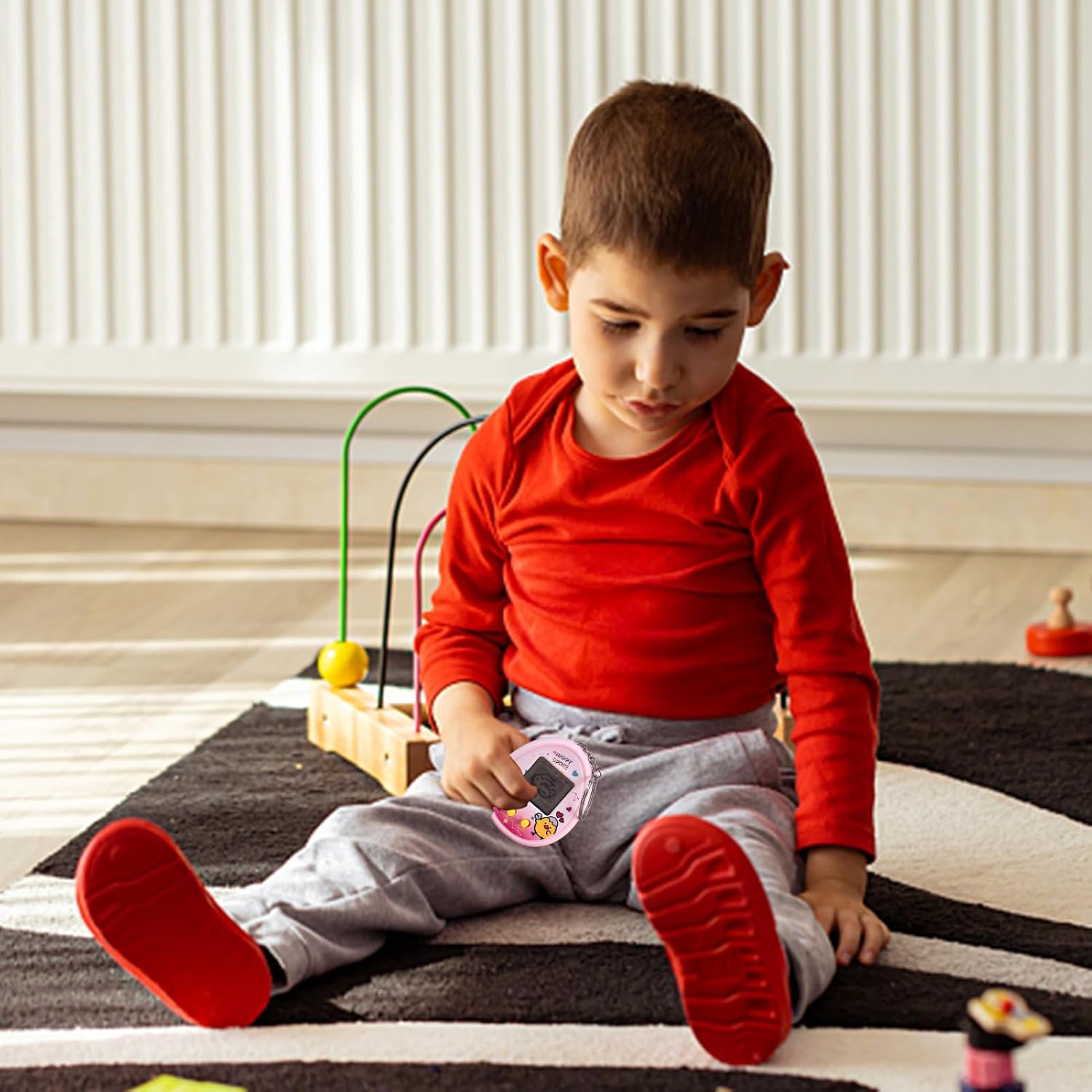 Pet Virtual Machine | Tamagotchi Game with 9 Feeding Modes | Retro Virtual Toy Pet | Retro Portable Game Console - Pink