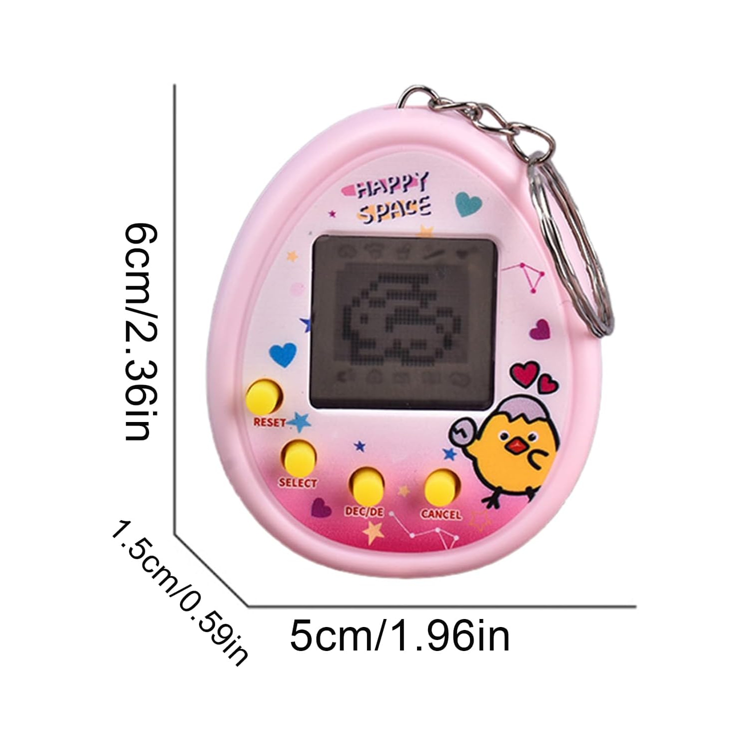 Pet Virtual Machine | Tamagotchi Game with 9 Feeding Modes | Retro Virtual Toy Pet | Retro Portable Game Console - Pink
