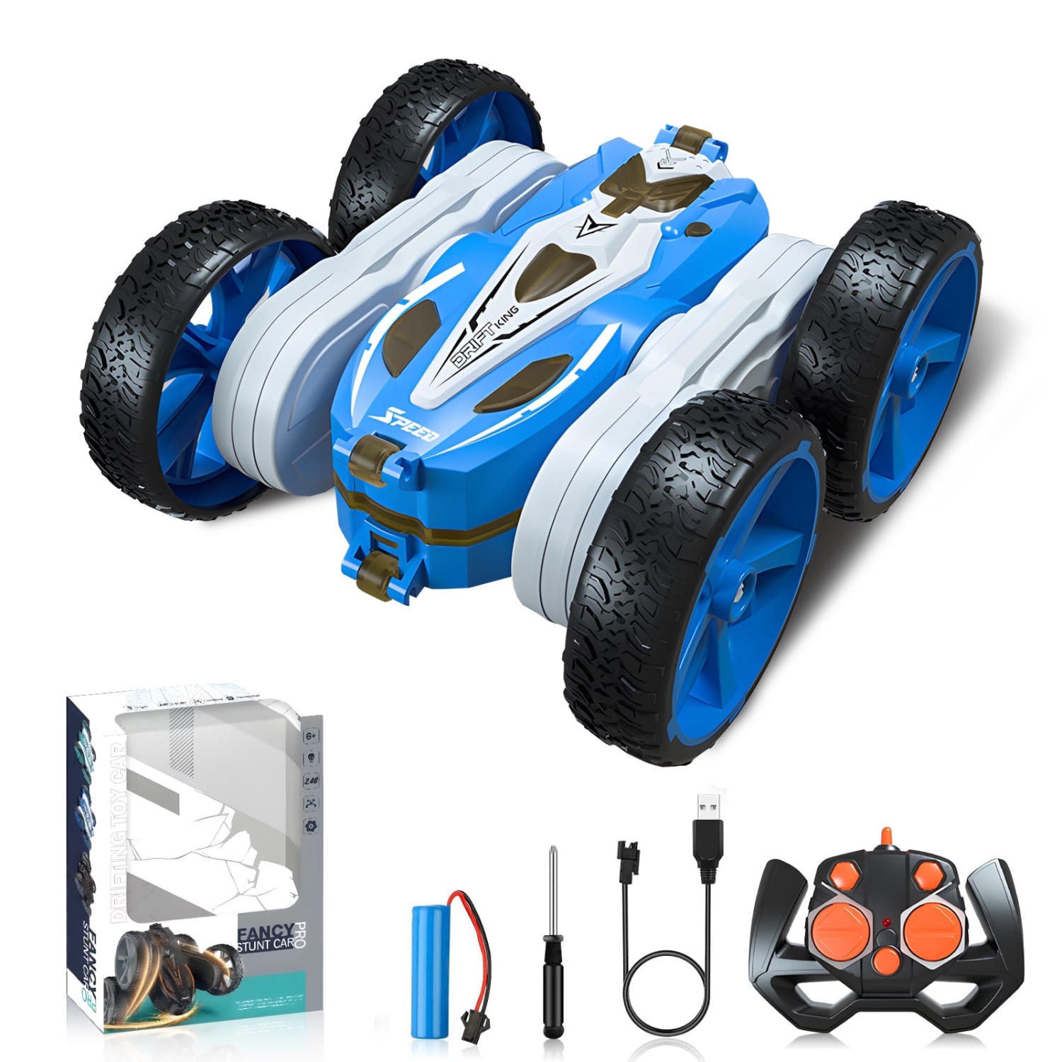 Remote Control Car Car Stunt Remote Control Car Toy New Upgrade Model with Light Strip and Headlight