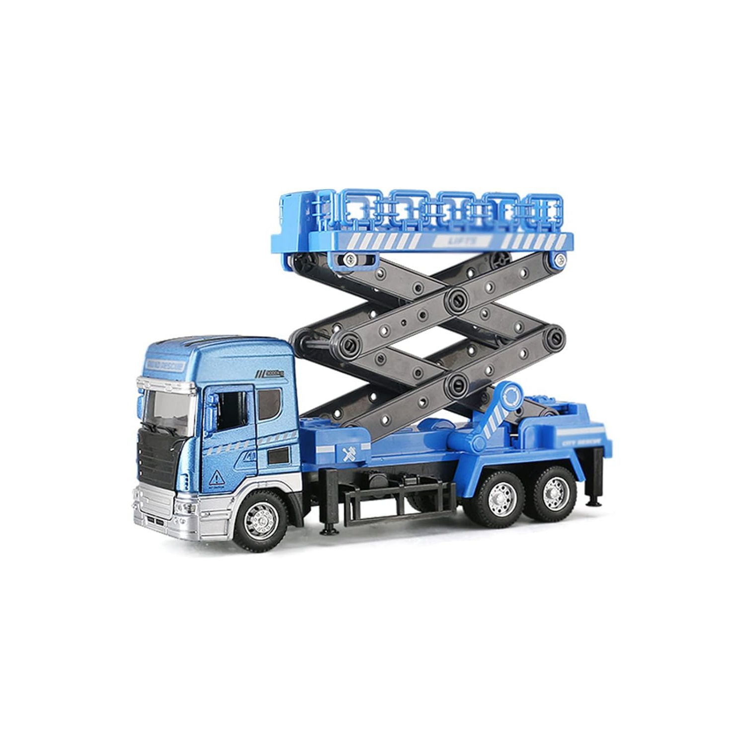 Chariot élévateur à ciseaux miniature pour enfants Véhicule d'ingénierie de levage de godet jouet de réparation de panne routière modèle avec lumière