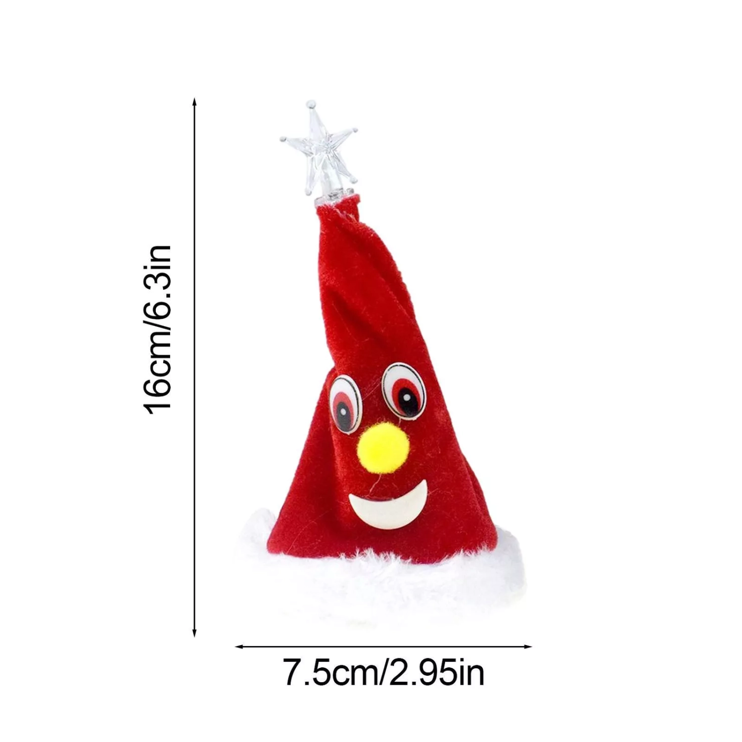 Christmas decoration dancing music electric Santa hat Christmas tree toy - red