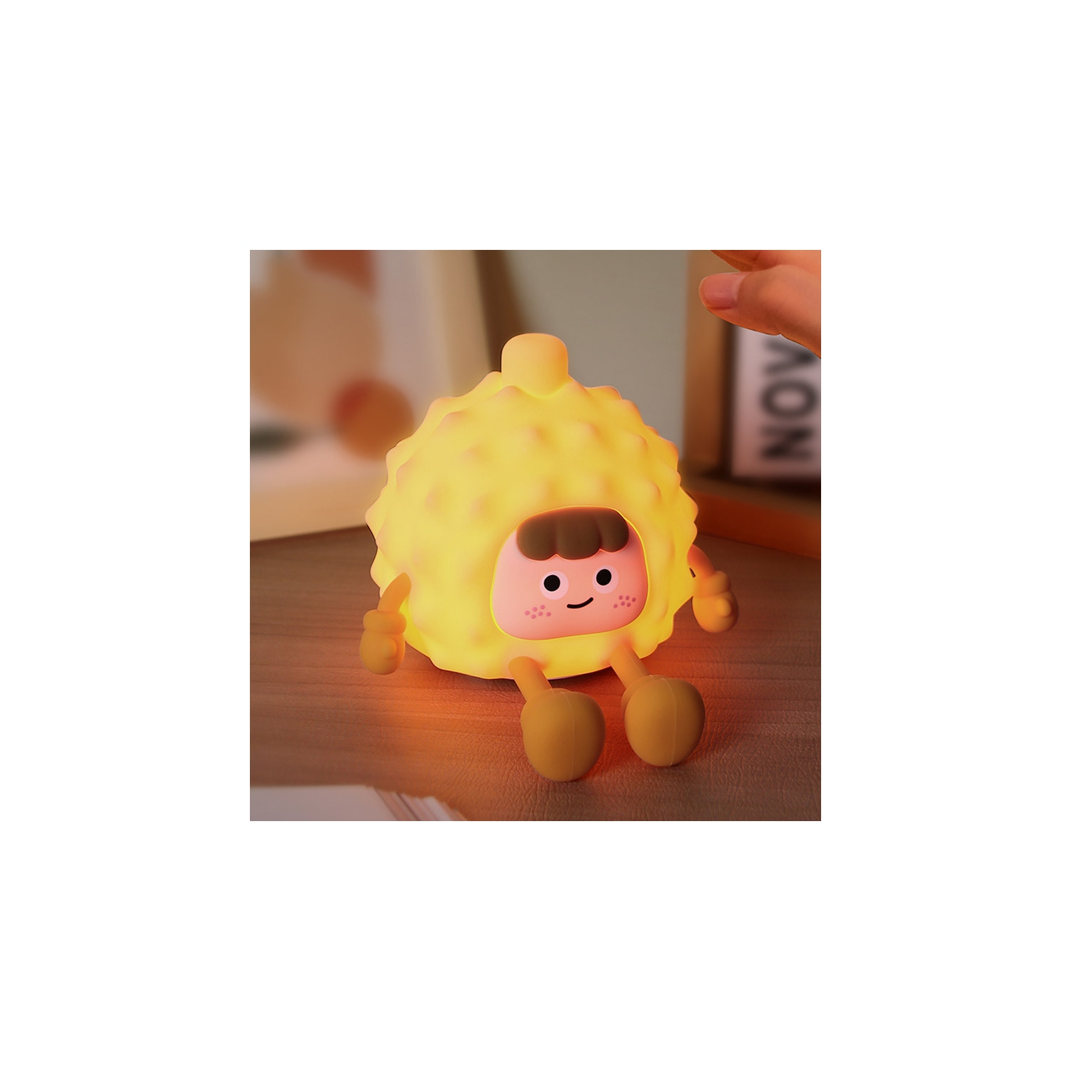Cute cartoon durian lamp - food grade silicone material, soft light, anti-fall design, child safety nursery and camping lamp