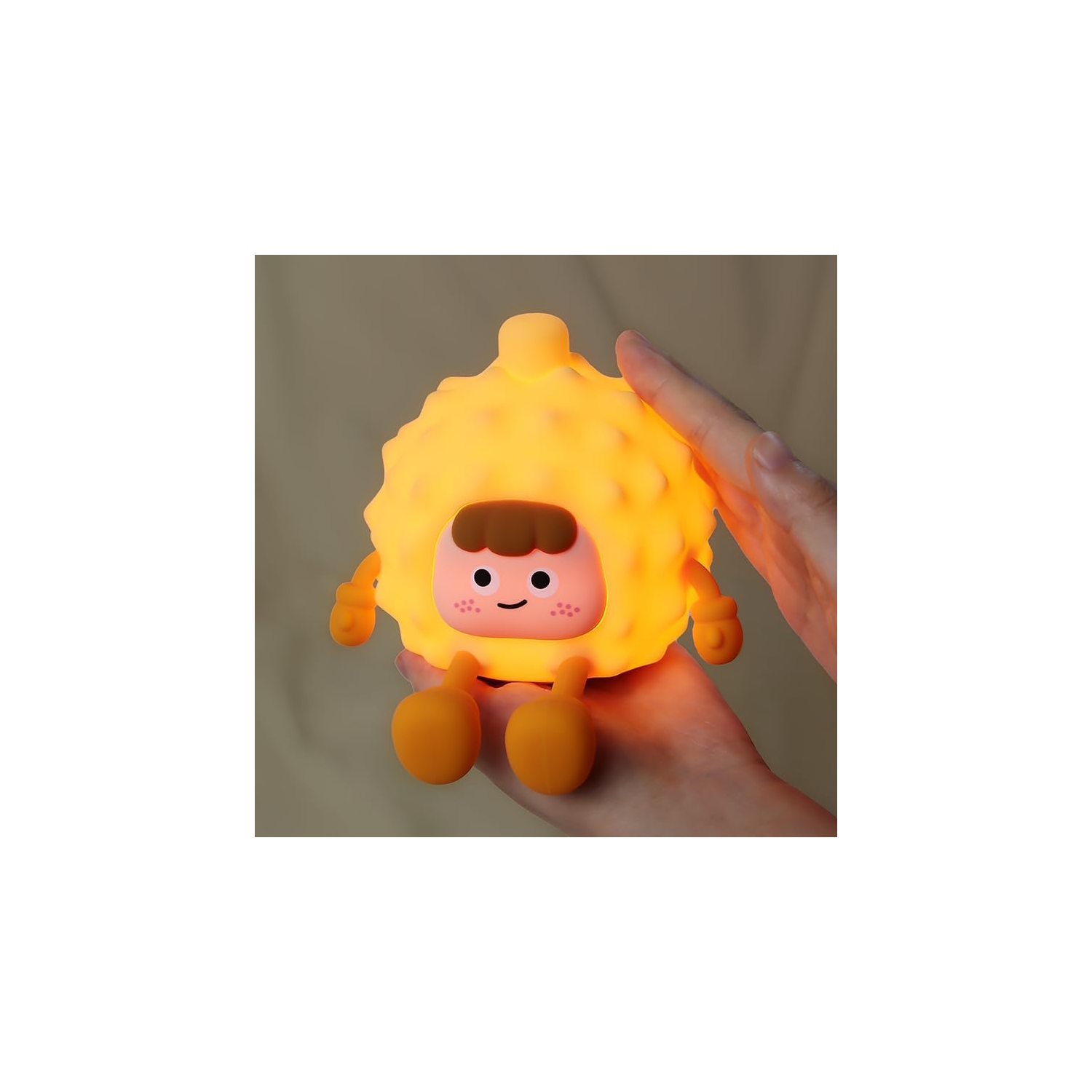 Cute cartoon durian lamp - food grade silicone material, soft light, anti-fall design, child safety nursery and camping lamp
