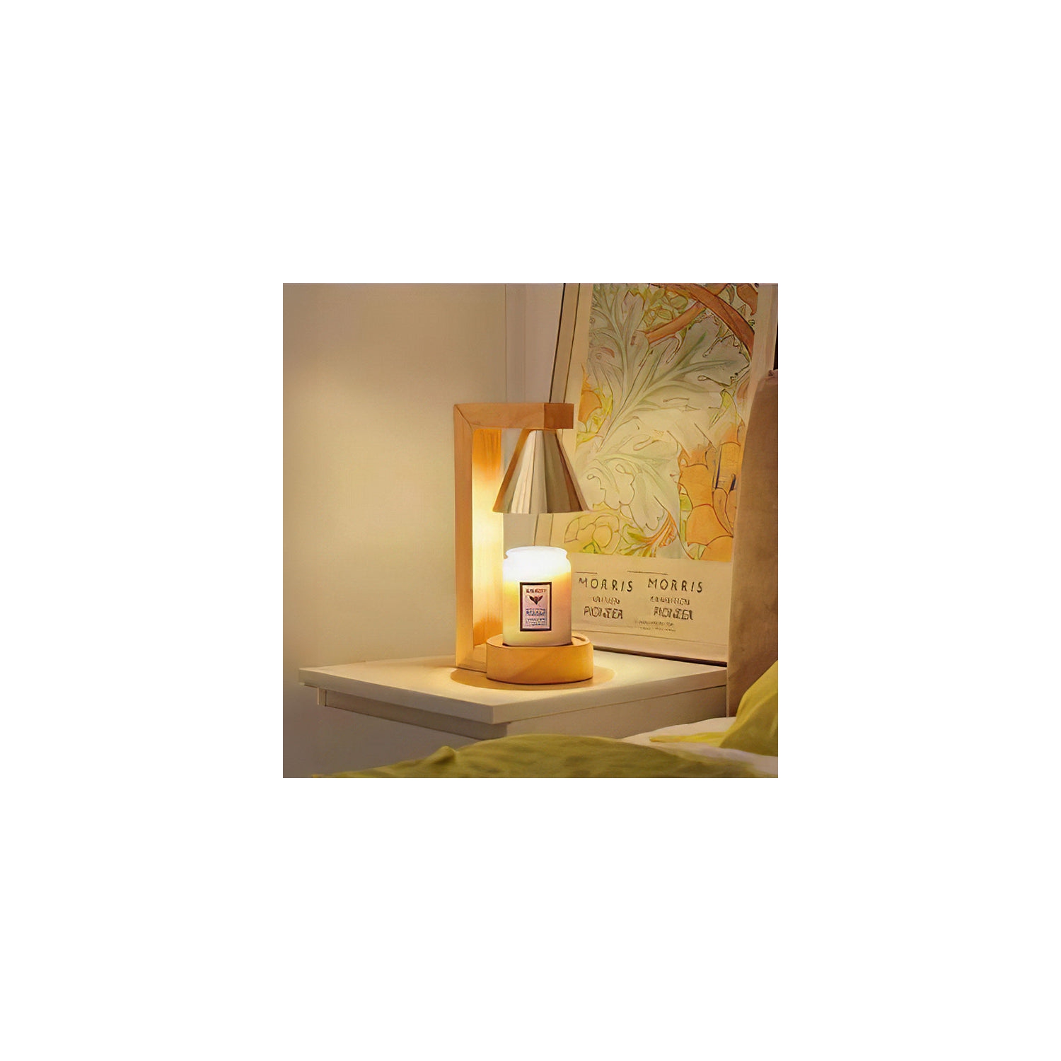 Lampe fondue de cire aromathérapie – 3 niveaux de luminosité, minuterie de 8 heures, aromathérapie sans flamme, réglage des boutons, convient à la