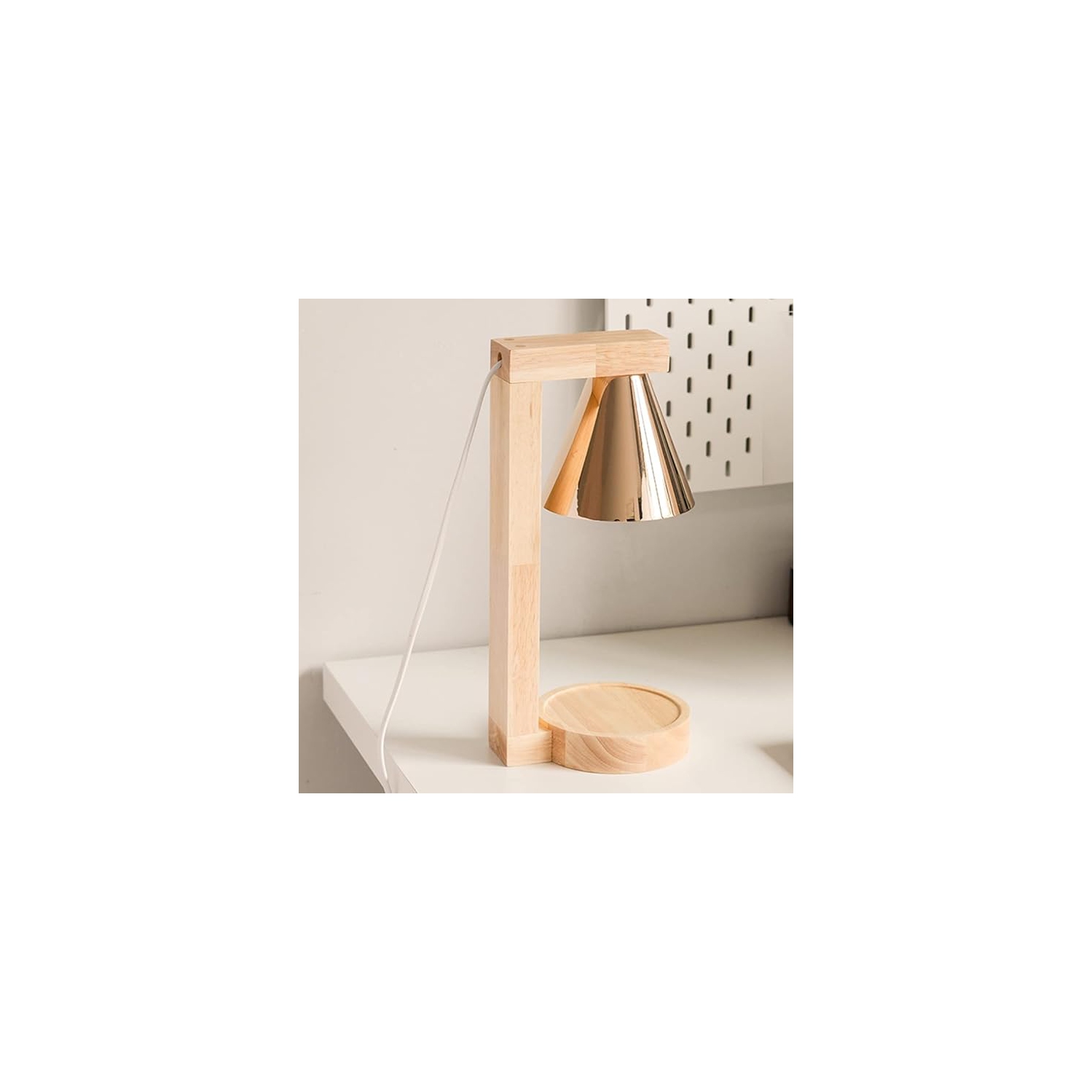 Lampe fondue de cire aromathérapie – 3 niveaux de luminosité, minuterie de 8 heures, aromathérapie sans flamme, réglage des boutons, convient à la