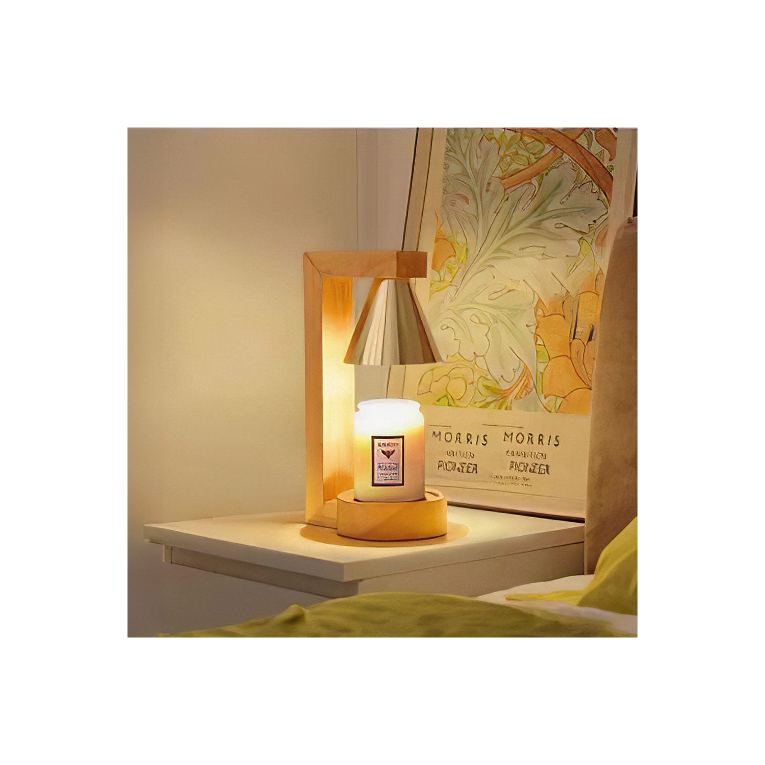 Lampe fondue de cire aromathérapie – 3 niveaux de luminosité, minuterie de 8 heures, aromathérapie sans flamme, réglage des boutons, convient à la