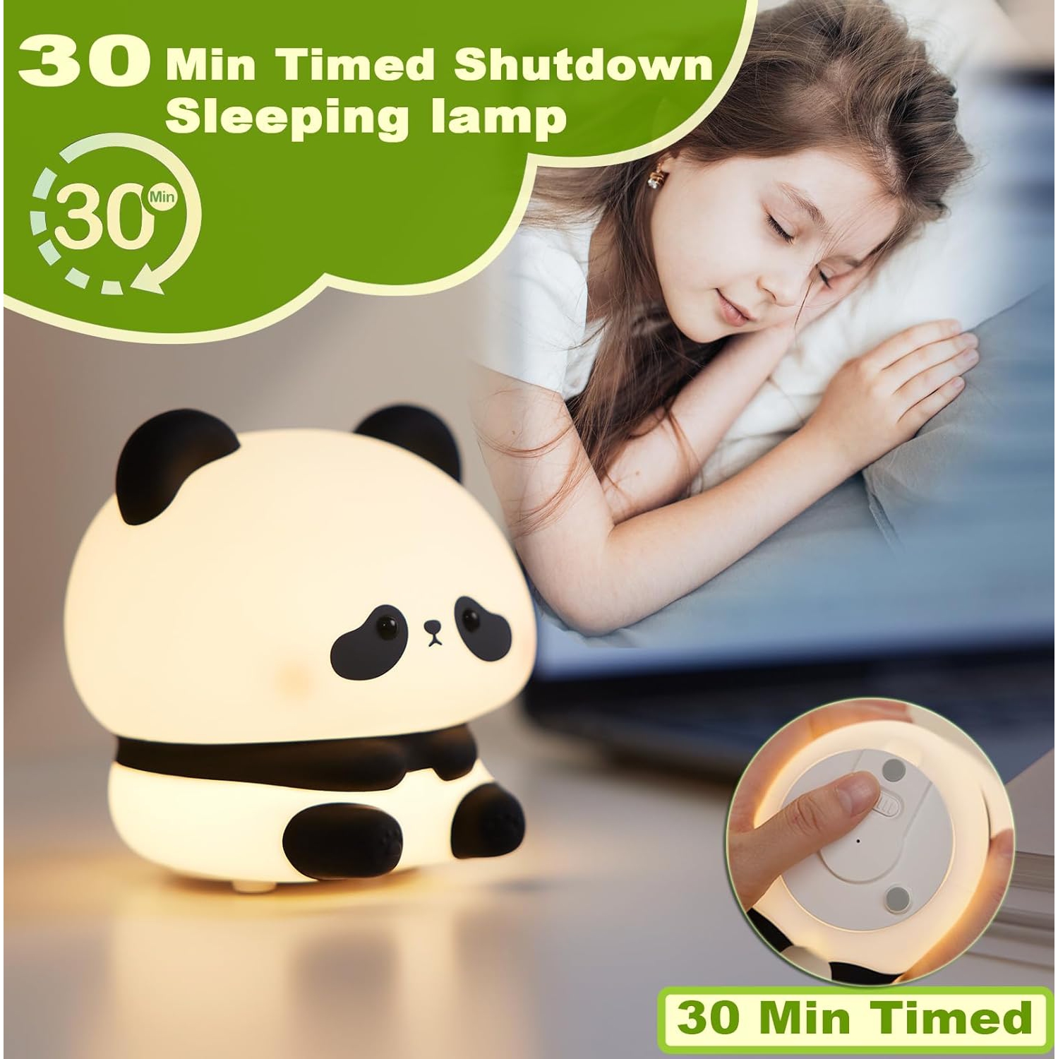 Panda Night Light – Food-Grade Silicone, 3-Level Touch Control, Nursery Essential & Perfect Kids’ Gift