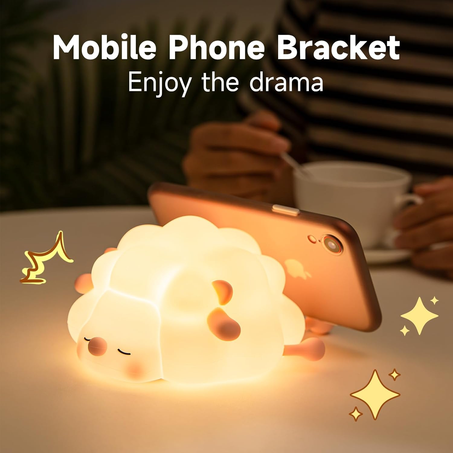 Silicone sheep baby night light | Three-speed dimming | Food grade material | Soft light night light | Portable camping atmosphere light