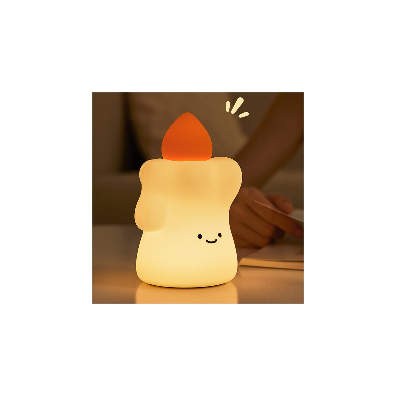 Candle pat lamp night light - three levels of touch, soft light, food-grade silicone material, exquisite gift recommendation