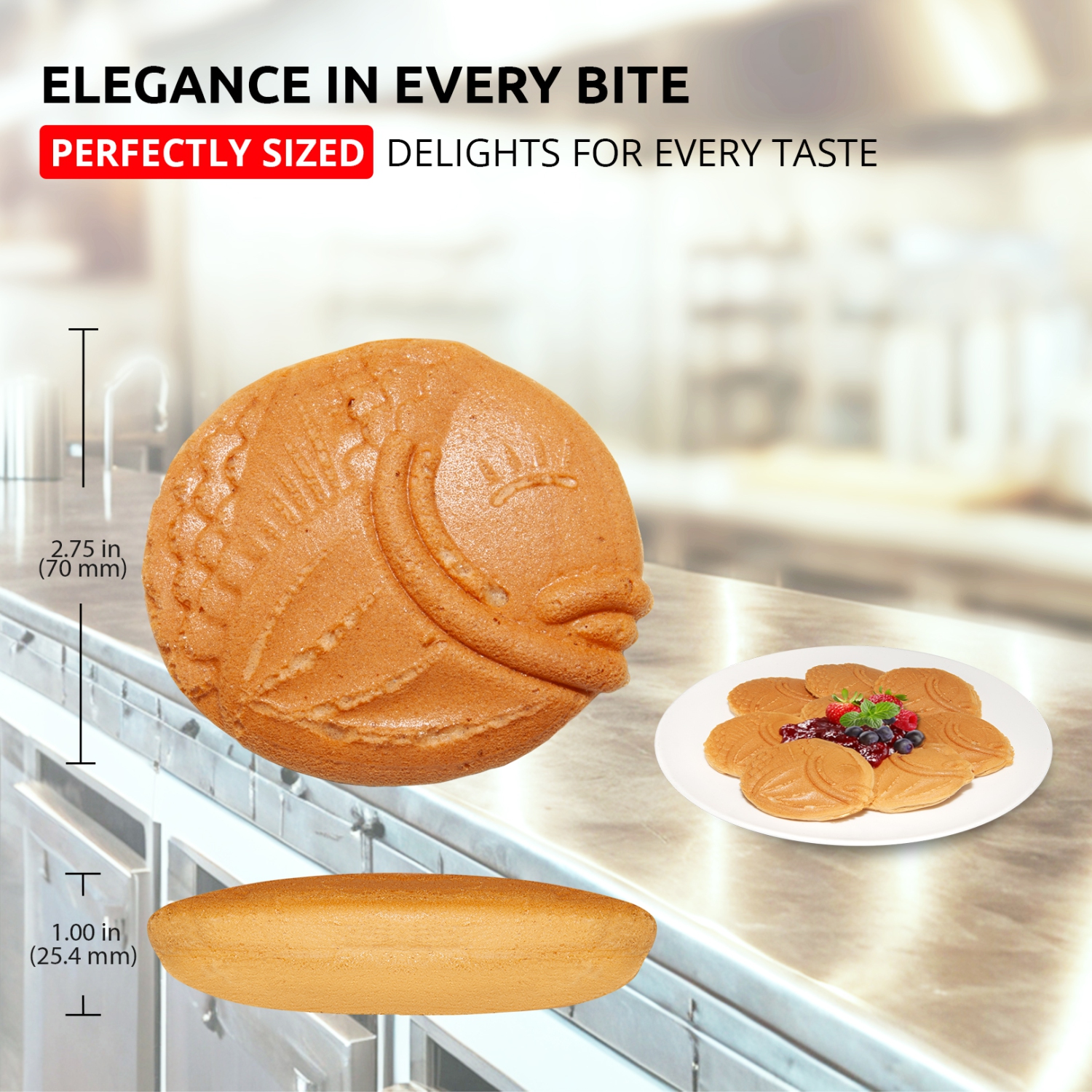 AP-260 Taiyaki Fish Waffle Maker | 8 Round-Shaped Waffles | Nonstick Coating | 110V