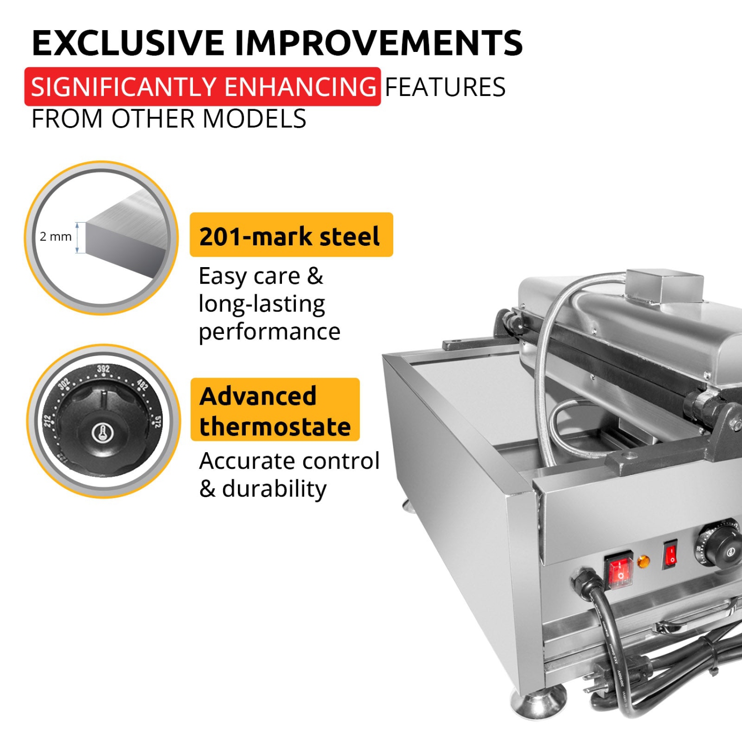 AP-260 Taiyaki Fish Waffle Maker | 8 Round-Shaped Waffles | Nonstick Coating | 110V