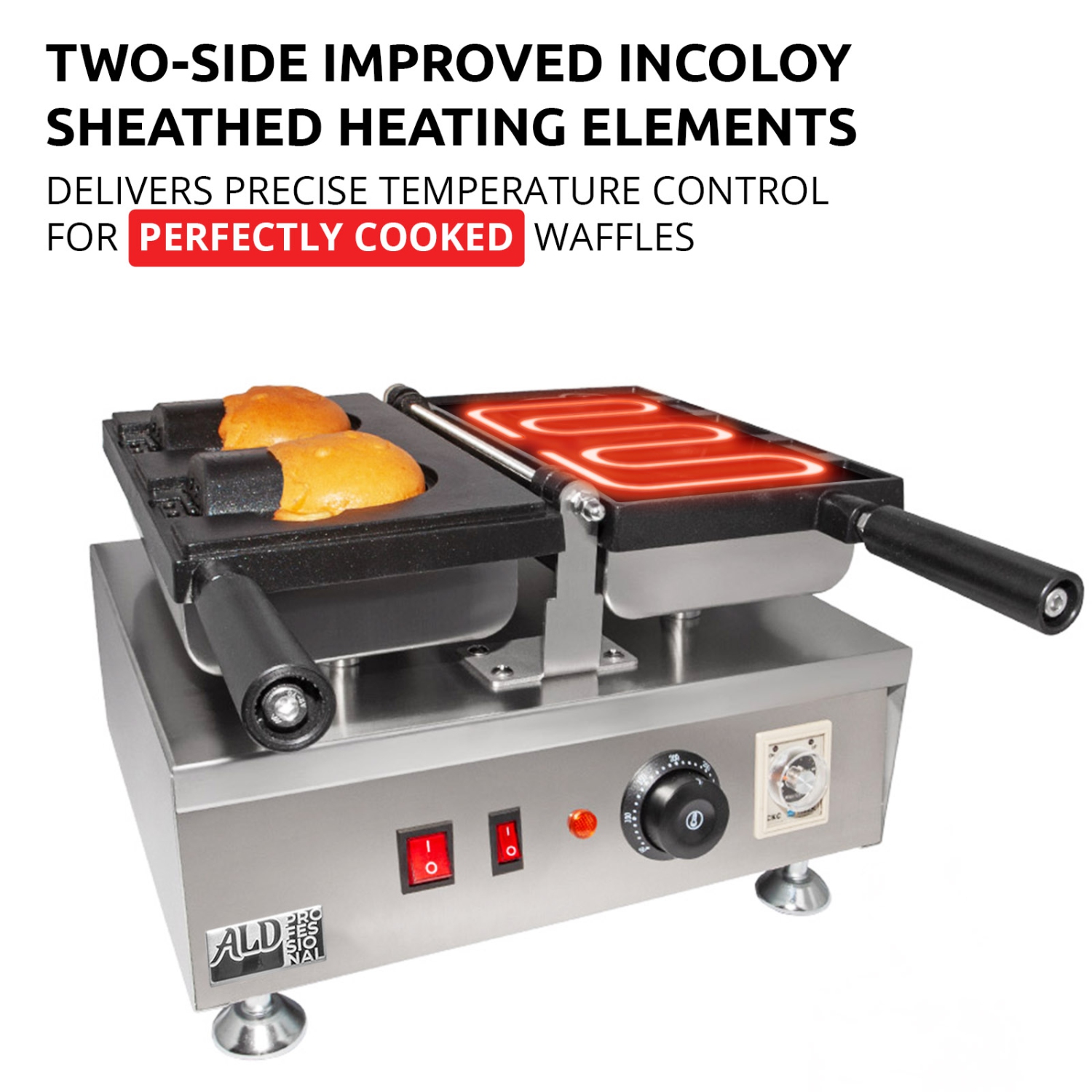 AP-196 Taiyaki Bear Waffle Maker | Bear Shaped Waffles Taiyaki Iron | Stainless Steel | 2 Bear Head Waffles | 110V