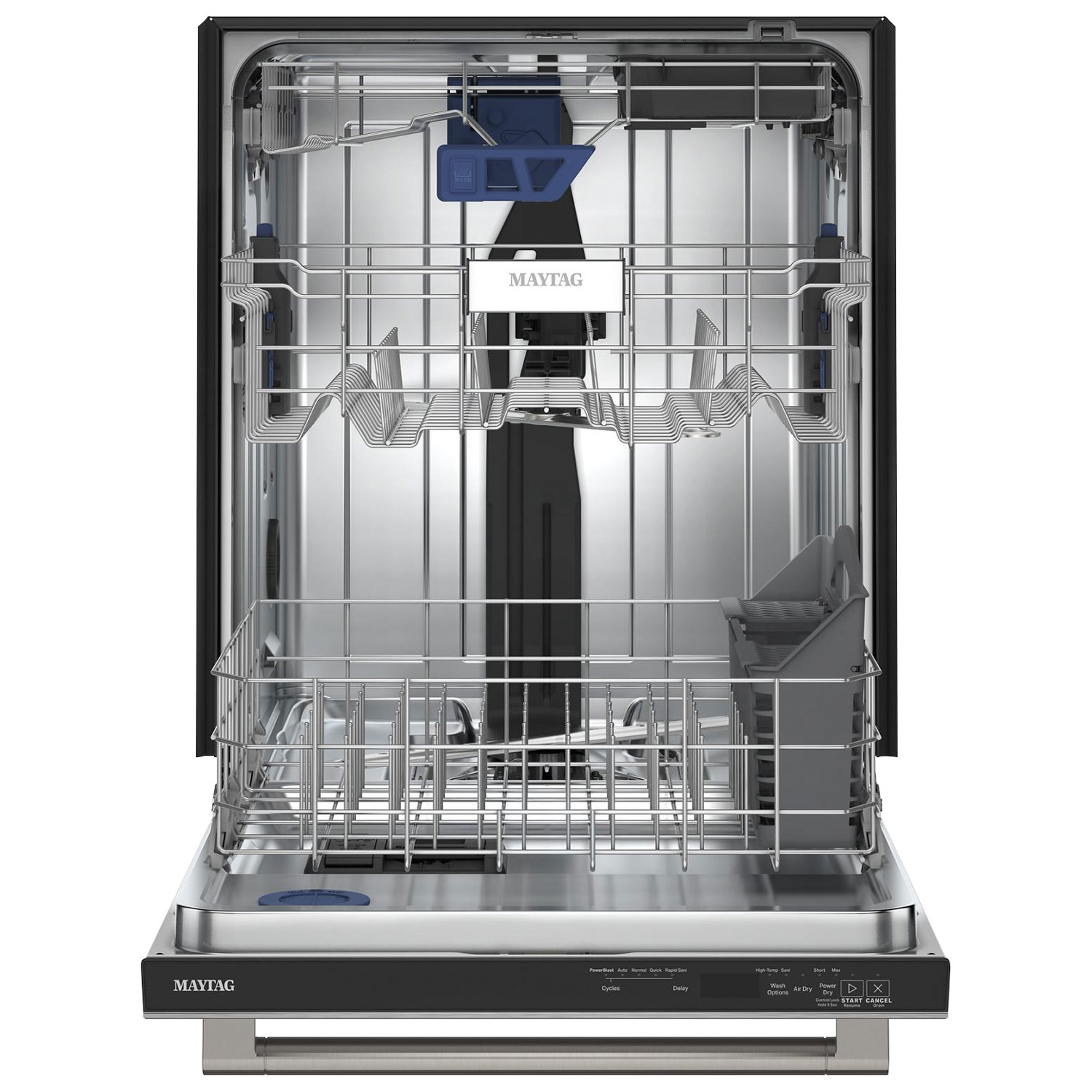 Lave-vaisselle encastrable 24 po 47 dB avec cuve en inox et troisième panier de Maytag - Inox résistant à la rouille