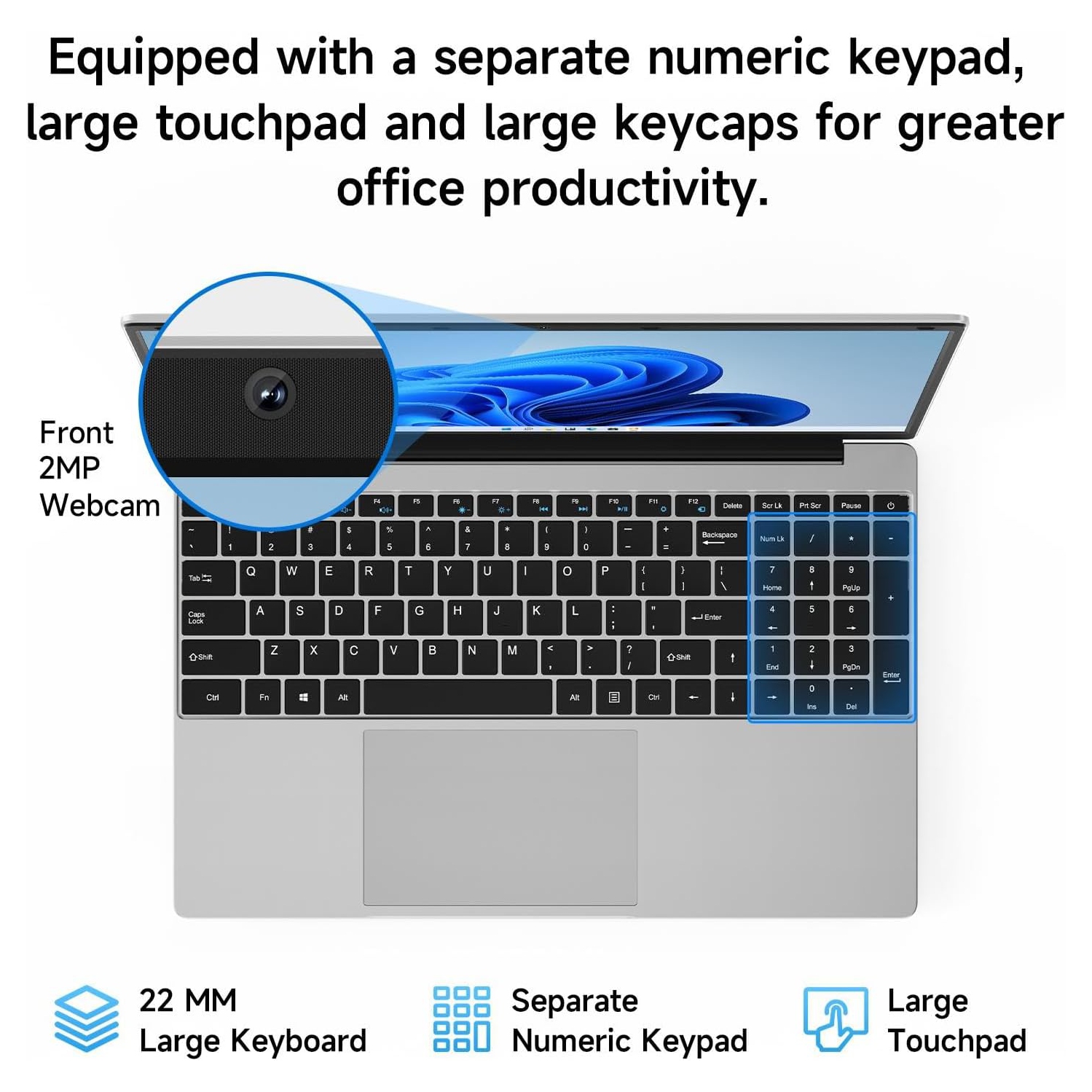 jumper EZbook S7Hi 15.6 Inch Laptop - 4GB RAM, 128GB Storage, Intel 5205U Processor, Windows 11, Office 365 for Business and Students