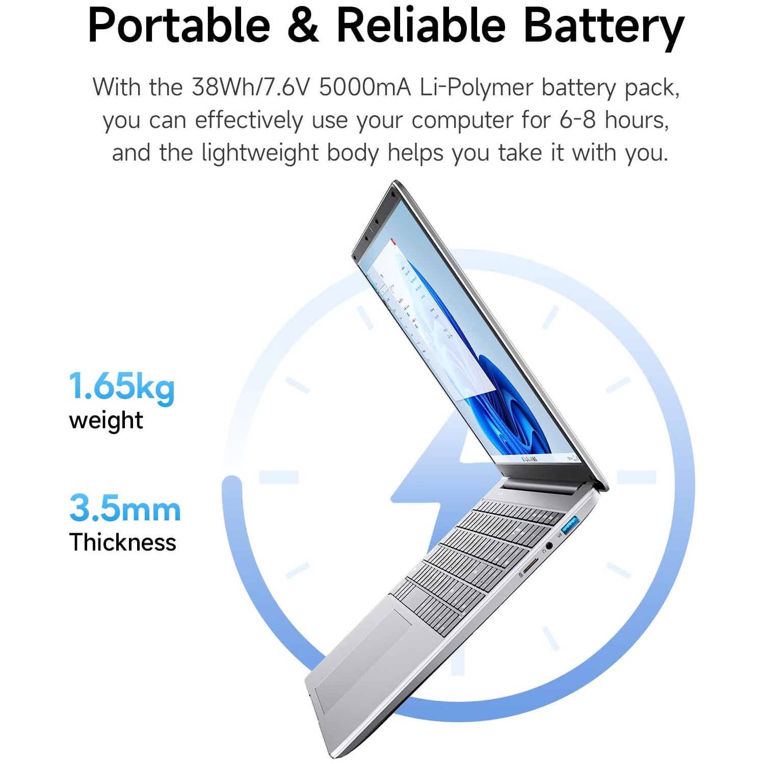 jumper EZbook S7Hi 15.6 Inch Laptop - 4GB RAM, 128GB Storage, Intel 5205U Processor, Windows 11, Office 365 for Business and Students