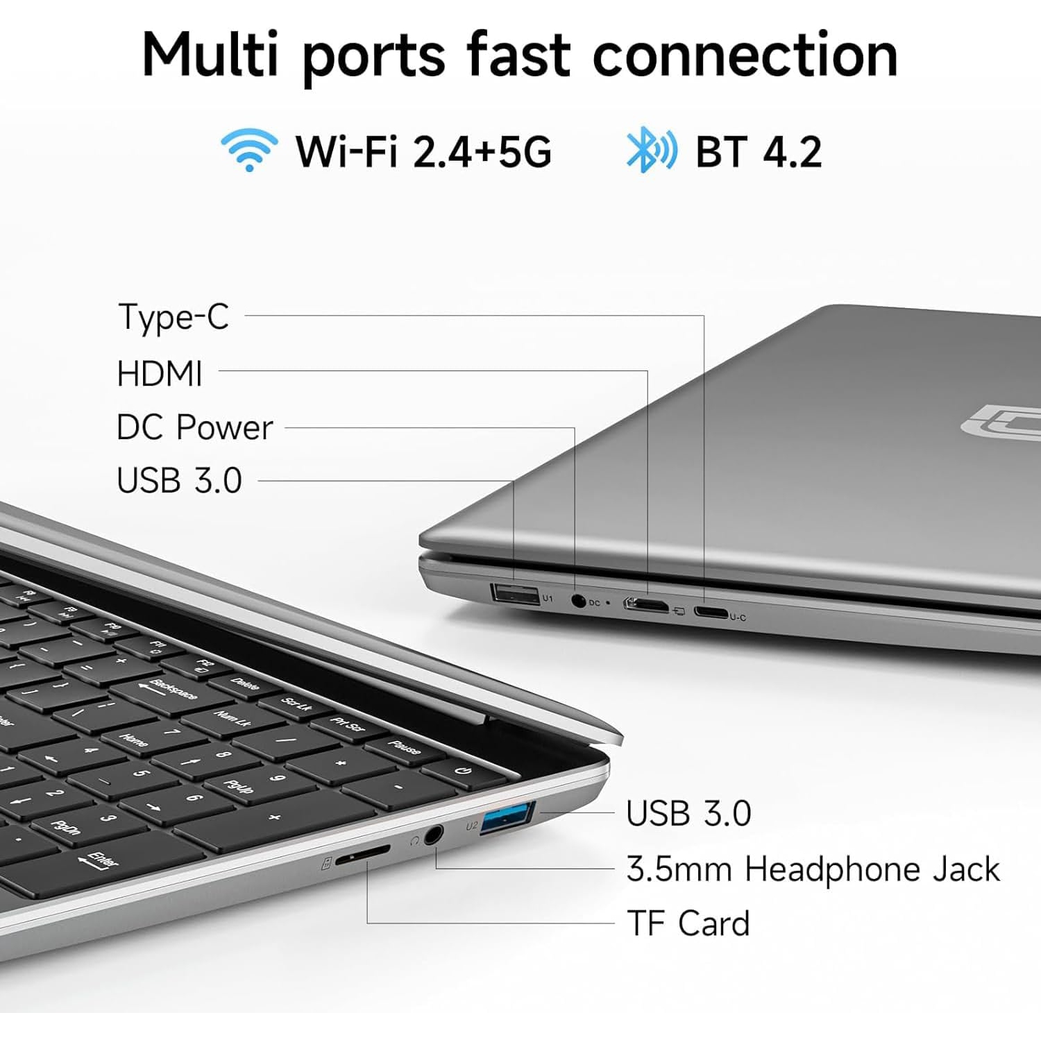 jumper EZbook S7Hi 15.6 Inch Laptop - 4GB RAM, 128GB Storage, Intel 5205U Processor, Windows 11, Office 365 for Business and Students