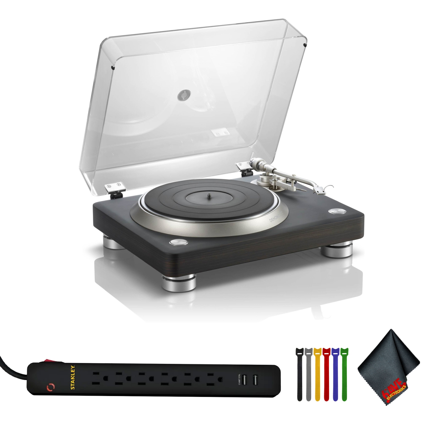 Denon DP-3000NE Manual Three-Speed Direct-Drive Turntable Bundle