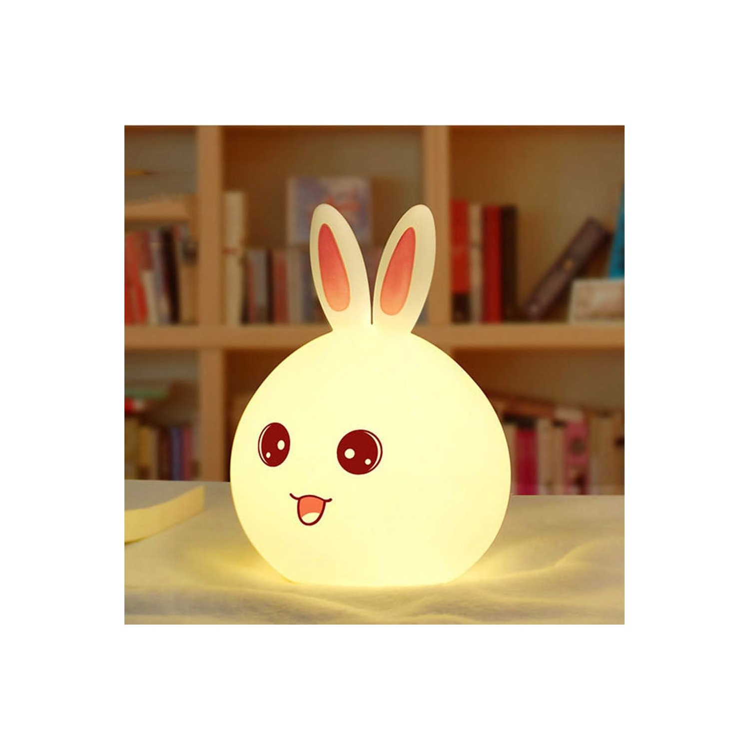 Lampe lapin, veilleuse LED lapin, veilleuse pour enfants, veilleuse pour bébé, lampe à capteur tactile USB en silicone à commande tactile