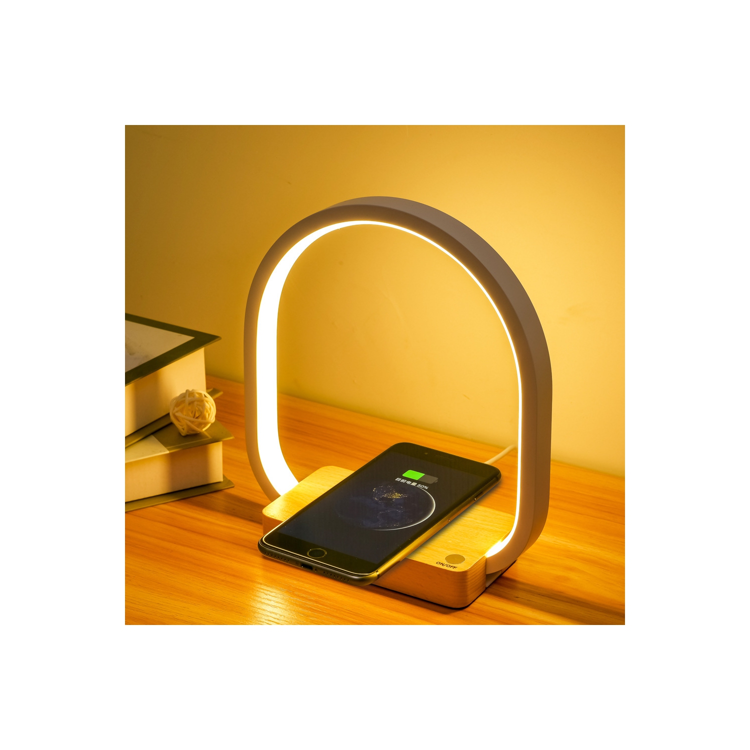 Bedside Lamp 10W Wireless Charging LED Table Lamp with Touch Control Desk Lamp Eye Protection Reading Lamp Suitable for Kids, Adults, Home, Dormitory