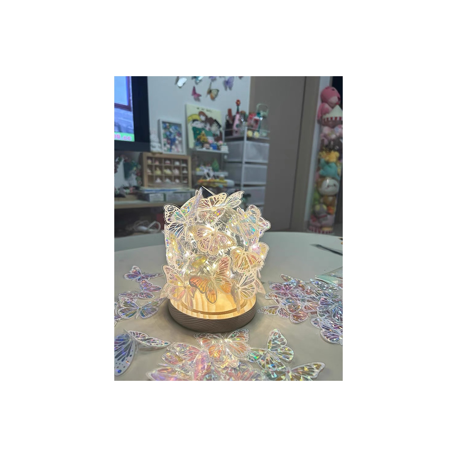 USB Butterfly Atmosphere Light - DIY Handmade Set, Creative Gift for Girls/Teachers, Atmosphere Light Bedroom Bedside Night Light