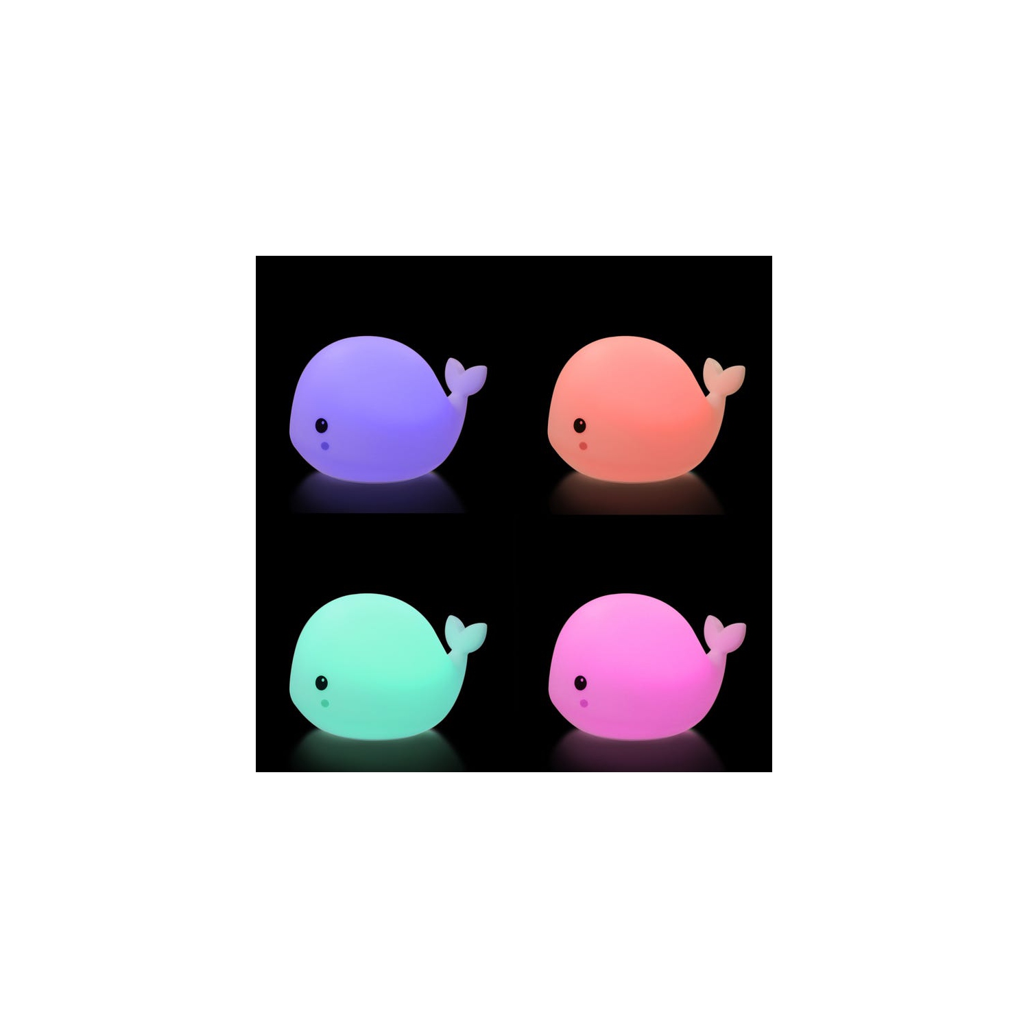 Little Whale Night Light - Cute design, portable, eye protection, colorful color change and dimmable, silicone pat night light, perfect gift for