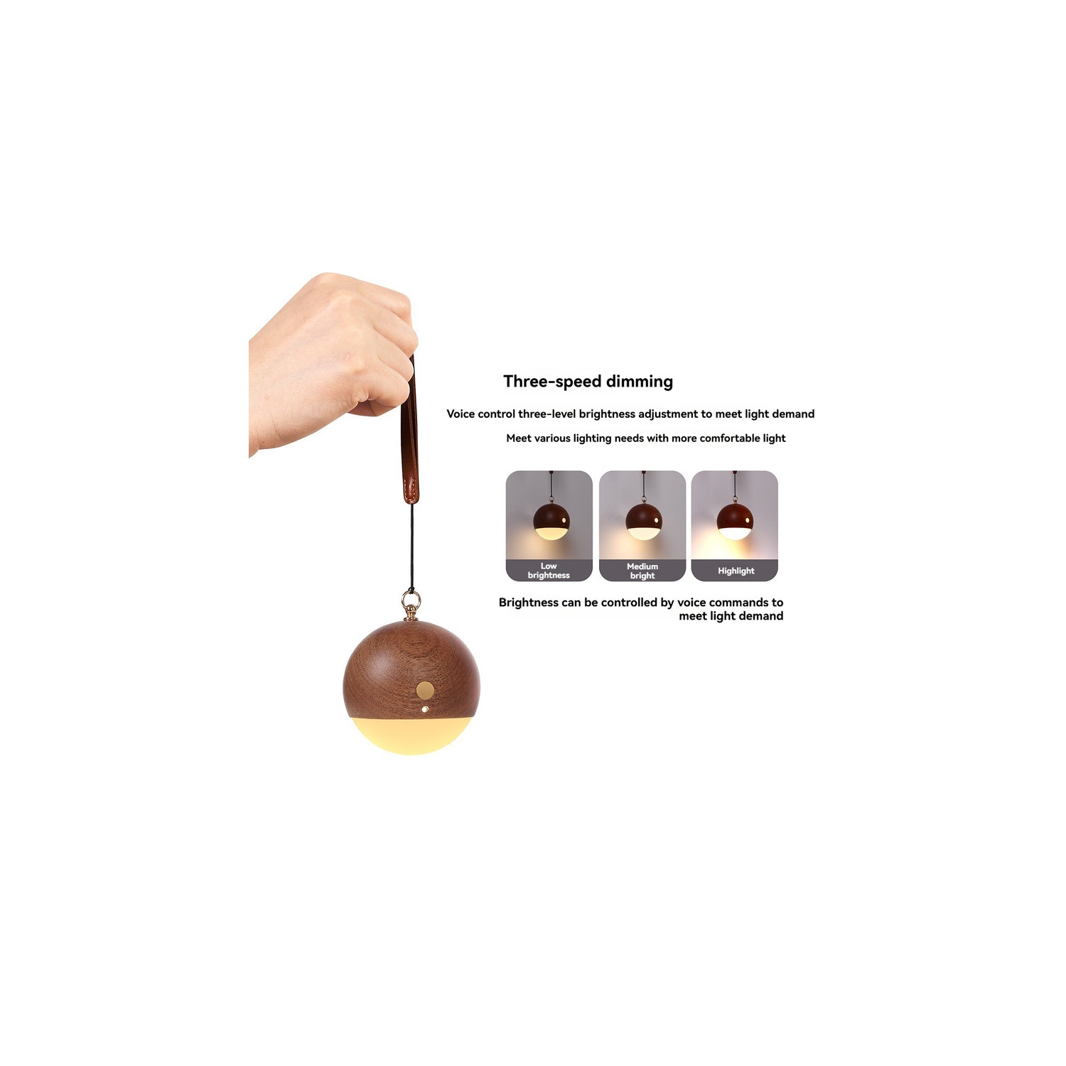 Multi-function touch voice lamp - wireless hanging night light, USB charging, dimmable, suitable for home decoration