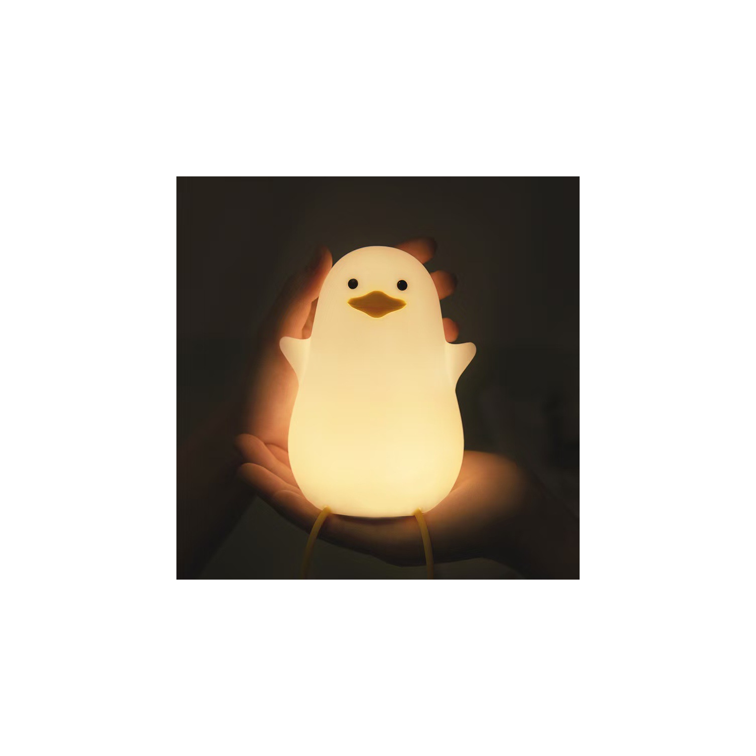European duck baby night light - colorful color change, soft light, portable, eye protection, relieve fear of darkness, easy to carry, silicone pat