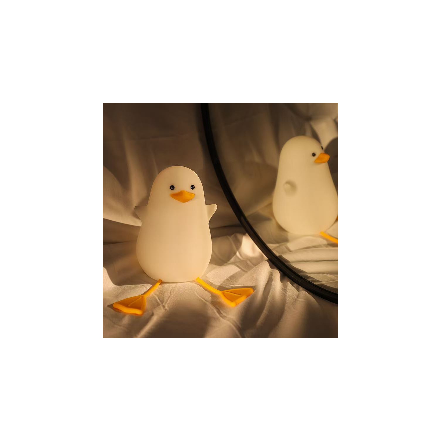 European duck baby night light - colorful color change, soft light, portable, eye protection, relieve fear of darkness, easy to carry, silicone pat