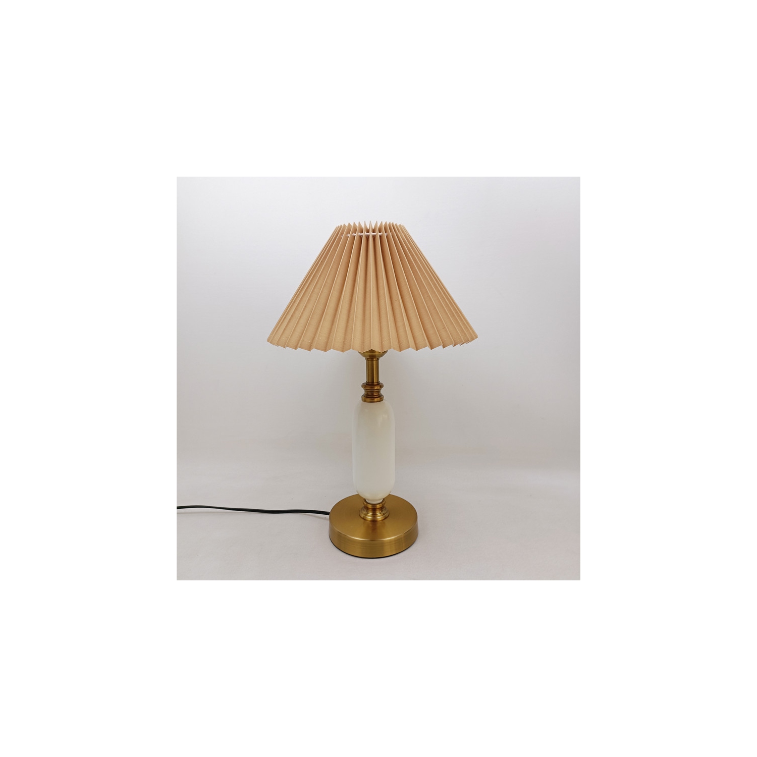 Retro bedroom bedside table lamp, disassembled KD lampshade, living room and bedroom decorative night light, creative pleated table lamp, office