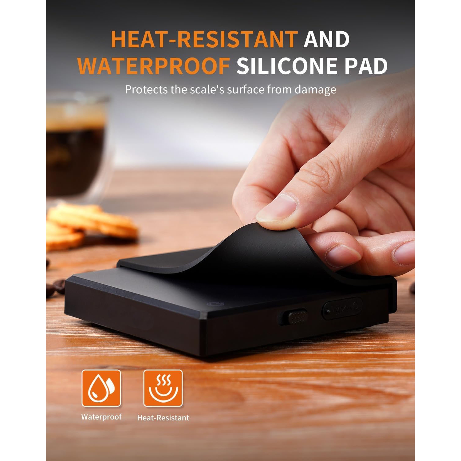 Pèse-café barista – Coquille en silicone résistant à la chaleur, décollement automatique, minuterie de balance de cuisson pour la cuisine maison,