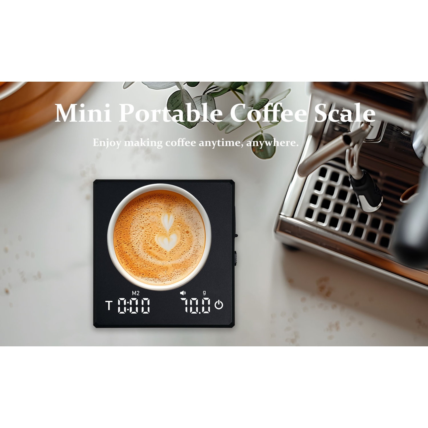 Pèse-café barista – Coquille en silicone résistant à la chaleur, décollement automatique, minuterie de balance de cuisson pour la cuisine maison,