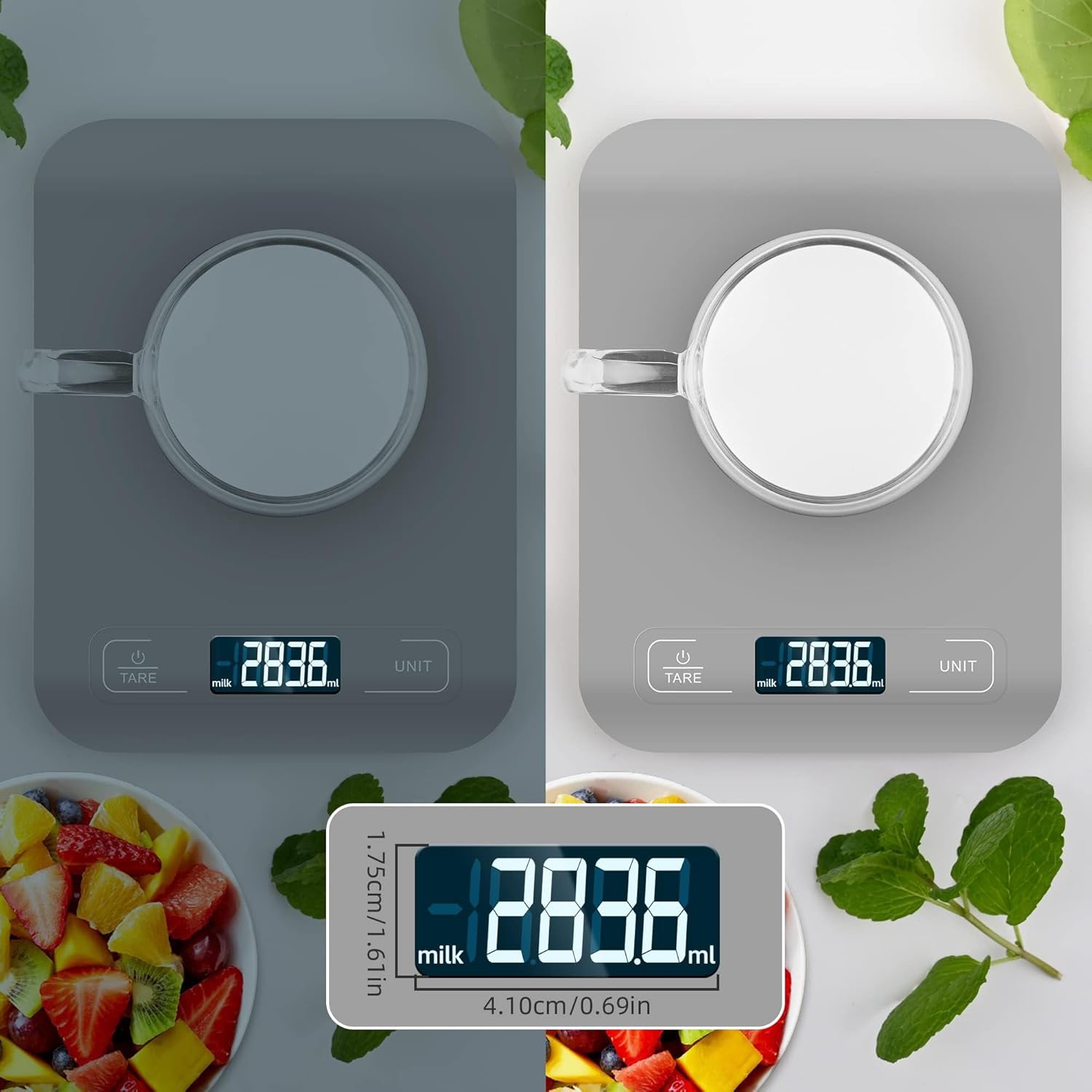 Precision multi-function scale - g/oz converter, LCD display, for home and postal use; USB rechargeable model [10 kg/1 g]