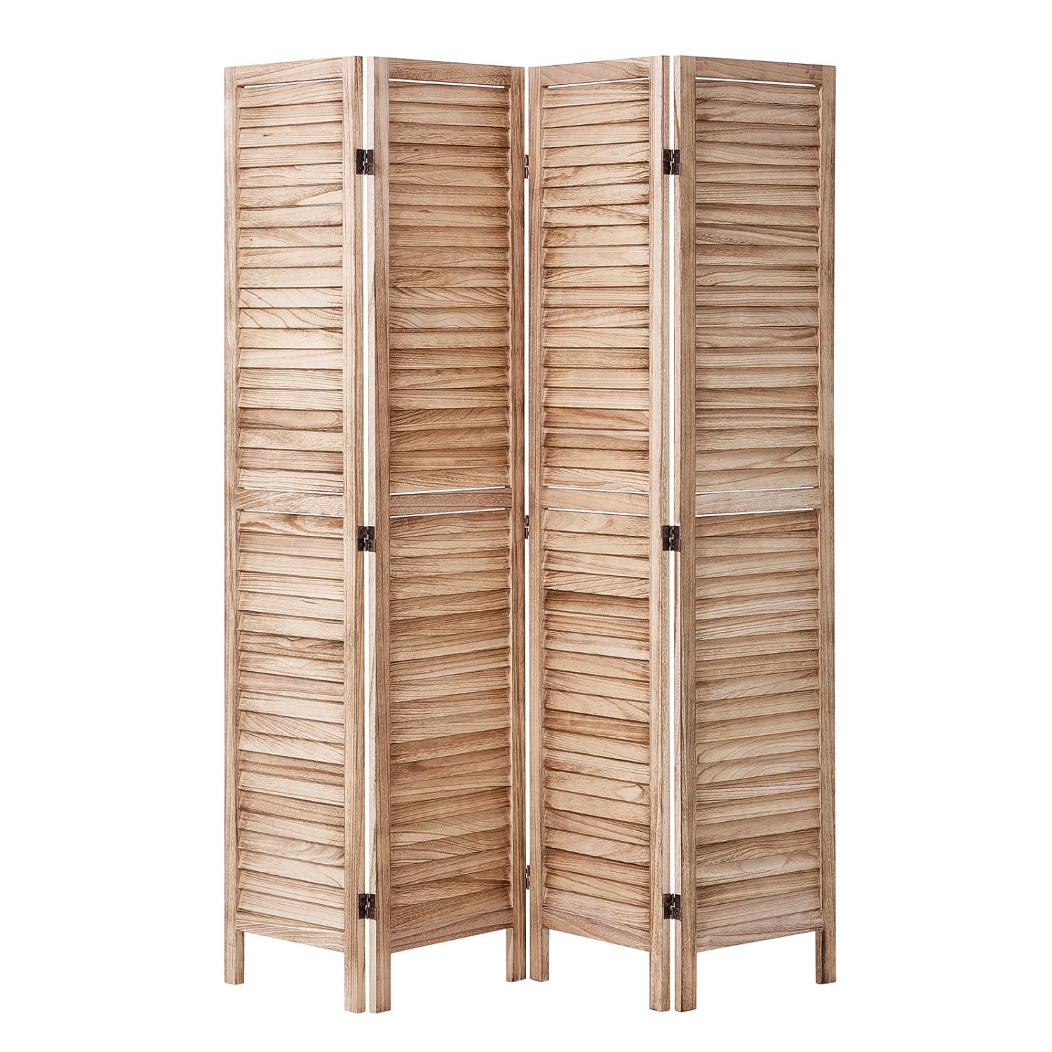 VEVOR 4 Panel Wood Room Divider, Wood Folding Privacy Screen, 66.9 Inches Tall Indoor Louvered Wooden Partition, Portable Decoration Screen, for Room