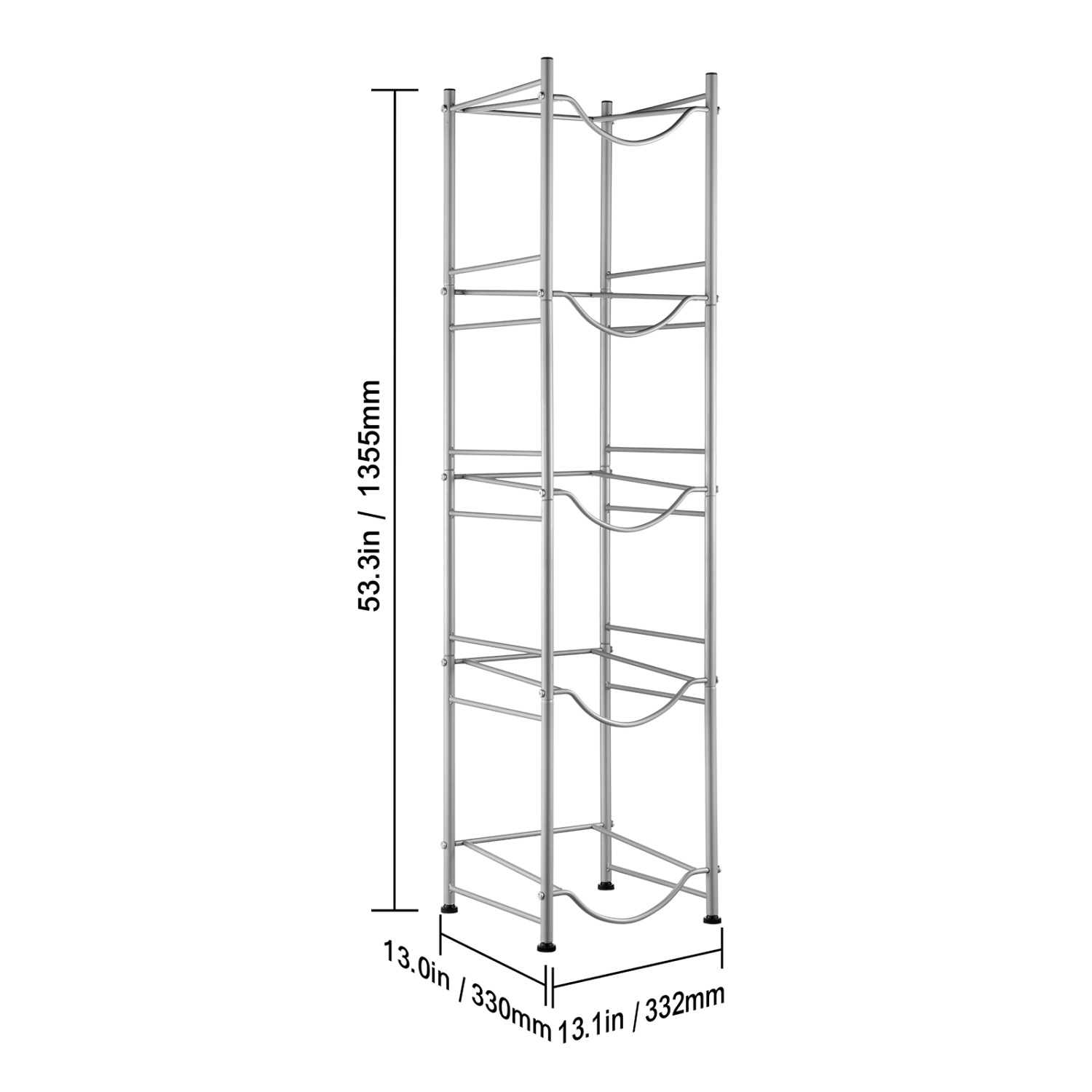 Porte-bouteille VEVOR 5 niveaux, porte-bouteille d'eau de 5 gallons, porte-bouteille à une rangée pour 5 bouteilles, support robuste pour bidon d'eau