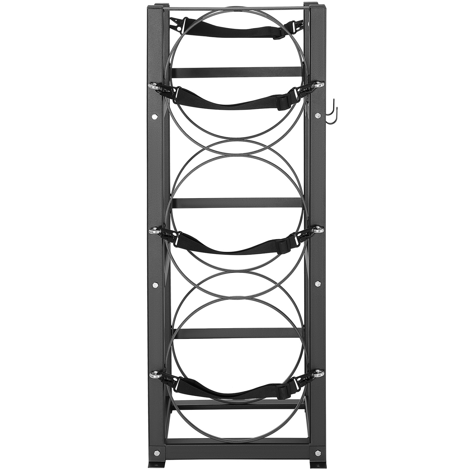 VEVOR 12.79x12.99x33.07 in Refrigerant Tank Rack, with 3 x 30lbs Bottle Tanks, Cylinder Tank Rack, Refrigerant Cylinder Rack Gas Cylinder Racks and