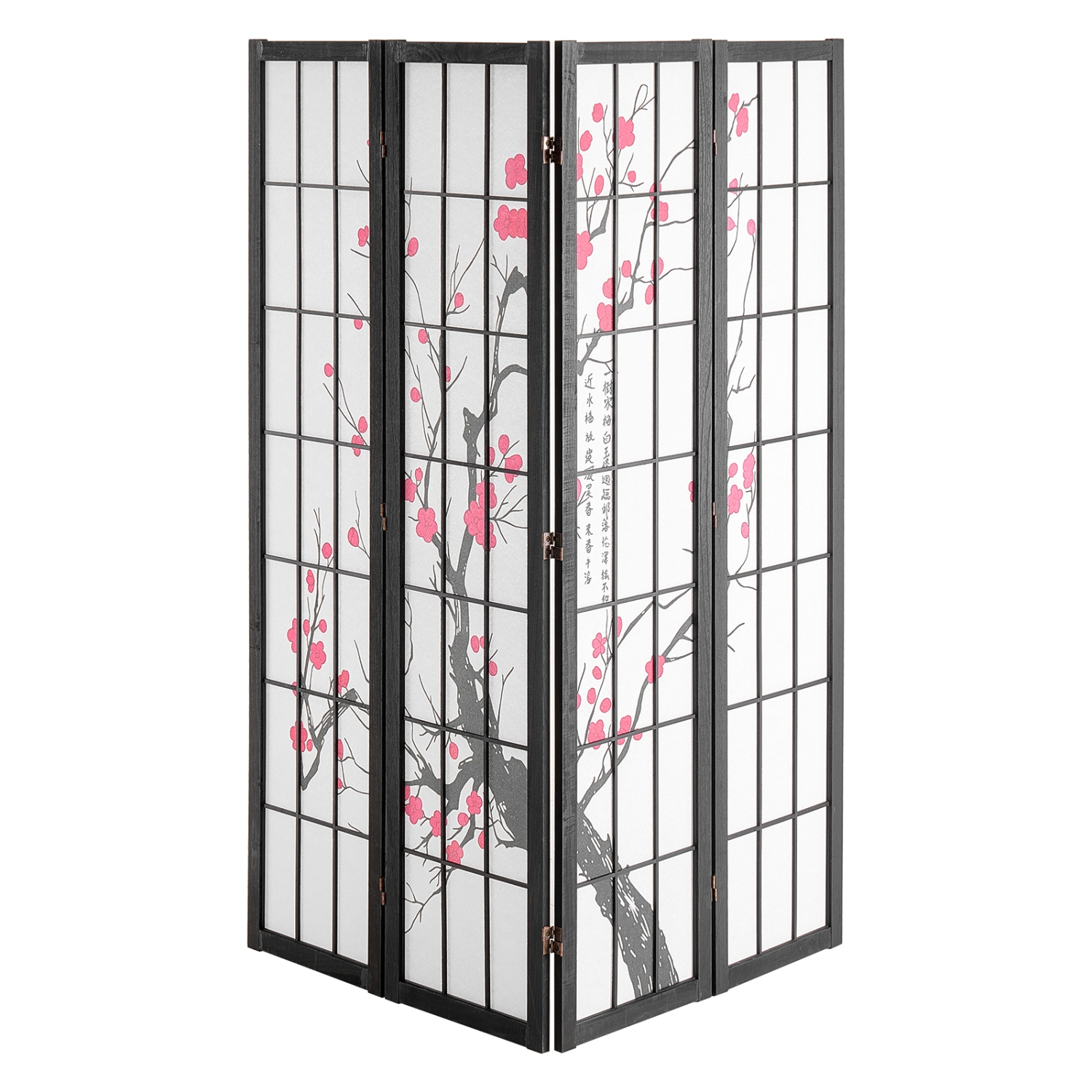 VEVOR 4 Panel Room Divider, Japanese Room Divider Screen, Wood Folding Privacy Screen Indoor, Japanese Partition Portable Decoration Dividers, for