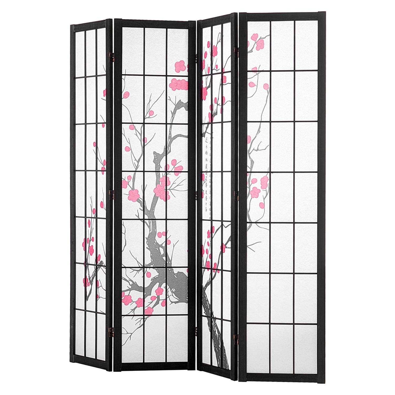 VEVOR 4 Panel Room Divider, Japanese Room Divider Screen, Wood Folding Privacy Screen Indoor, Japanese Partition Portable Decoration Dividers, for