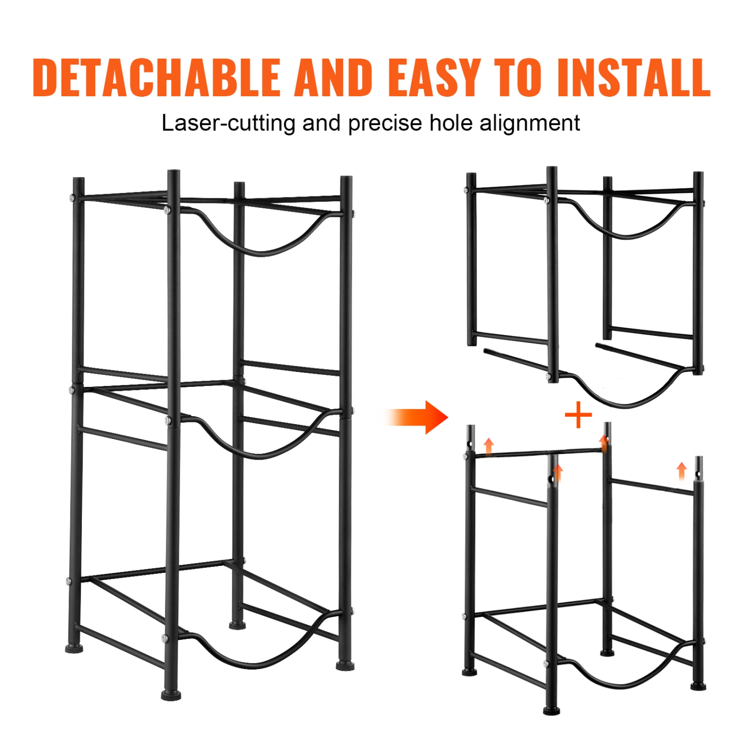 Porte-bouteille VEVOR 3 niveaux, porte-bouteille d'eau de 5 gallons, porte-bouteille à une rangée pour 3 bouteilles, support robuste pour bidon d'eau