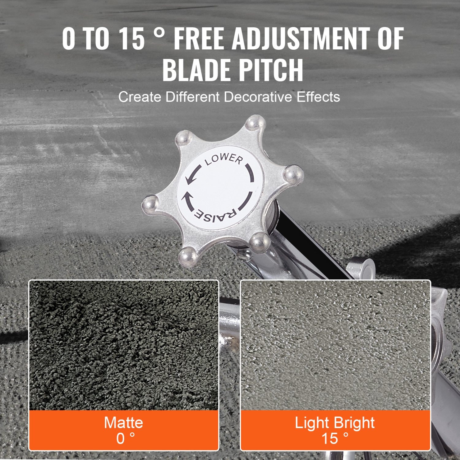 Truelle électrique VEVOR de 46&nbsp;po, truelle en ciment avec bac flottant, finition de surface en béton lisse à essence de 14&nbsp;HP, ciment en