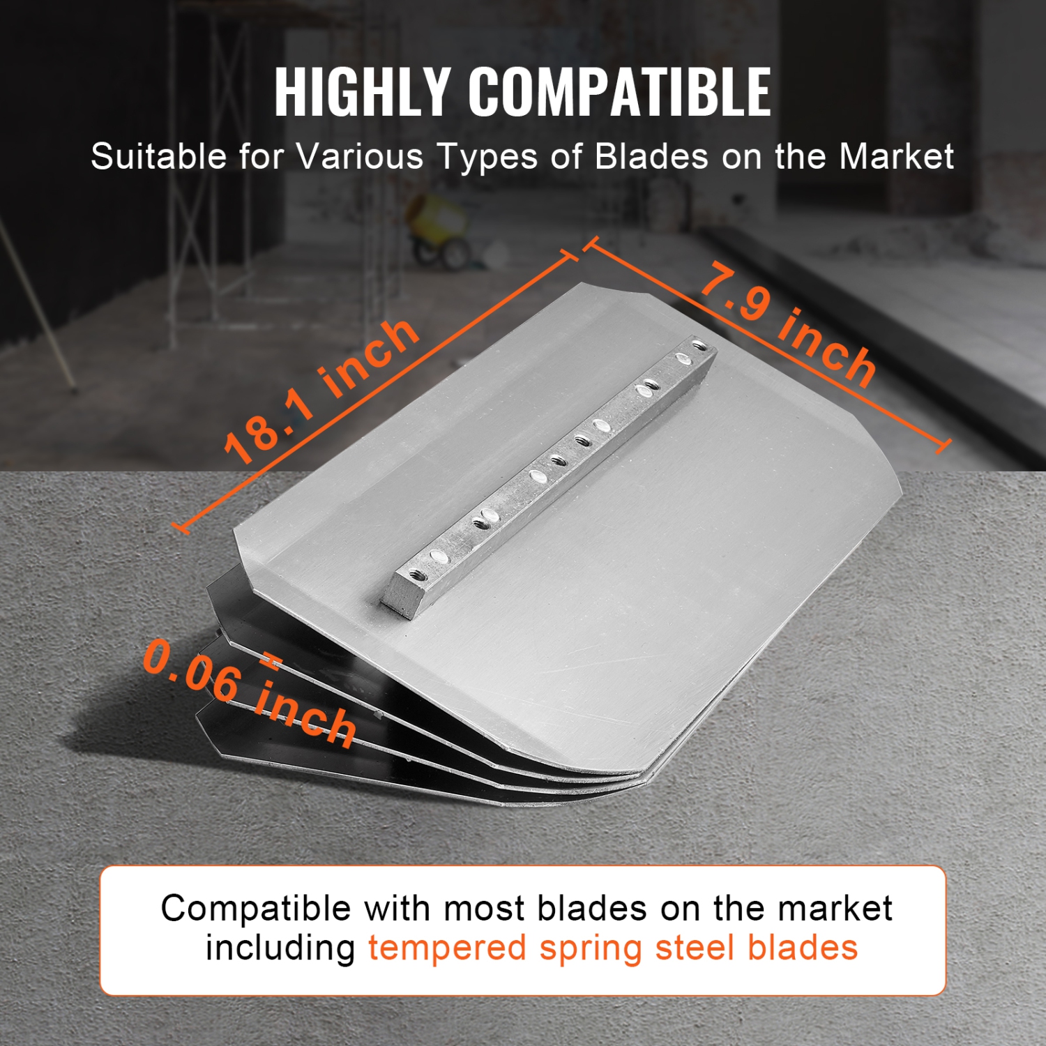 Truelle électrique VEVOR de 46&nbsp;po, truelle en ciment avec bac flottant, finition de surface en béton lisse à essence de 14&nbsp;HP, ciment en